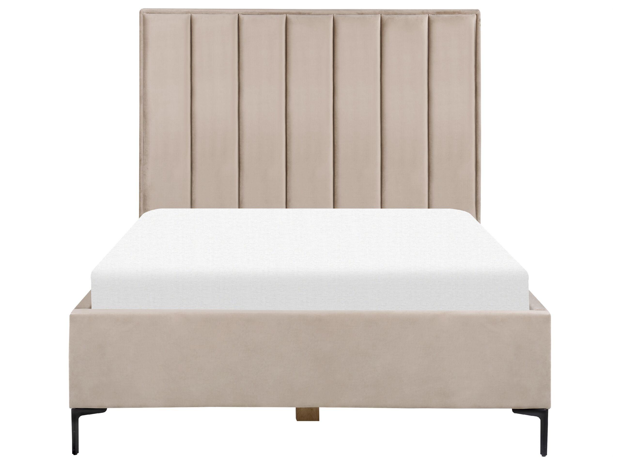 Beliani Bett mit Stauraum aus Samtstoff Glamourös SEZANNE