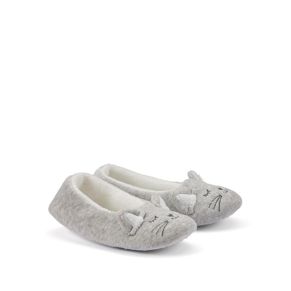 La Redoute Collections Warme Hausschuhe mit Katzenmotiv