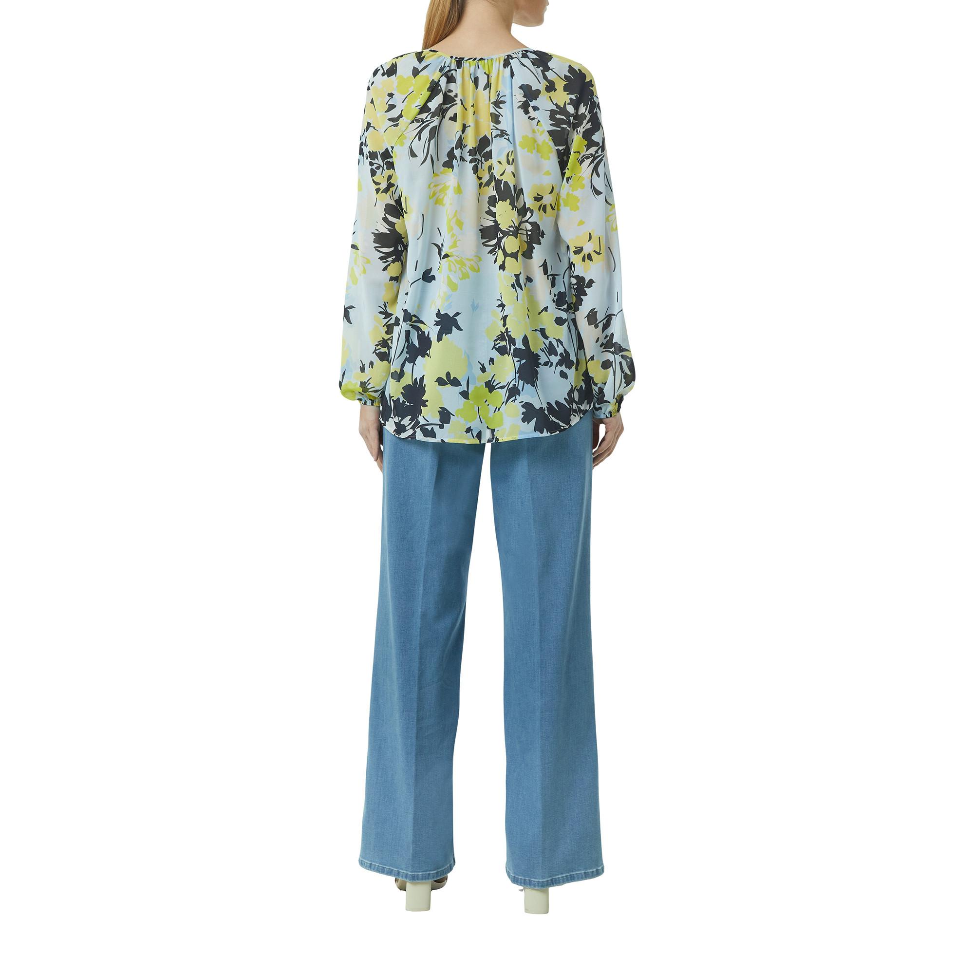 Comma Bluse mit Schleifen-Detail und All-Over-Print