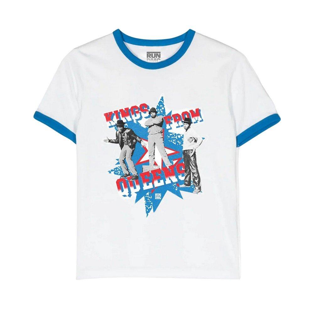 Run DMC Kings From Queens Logo Print T-Shirt