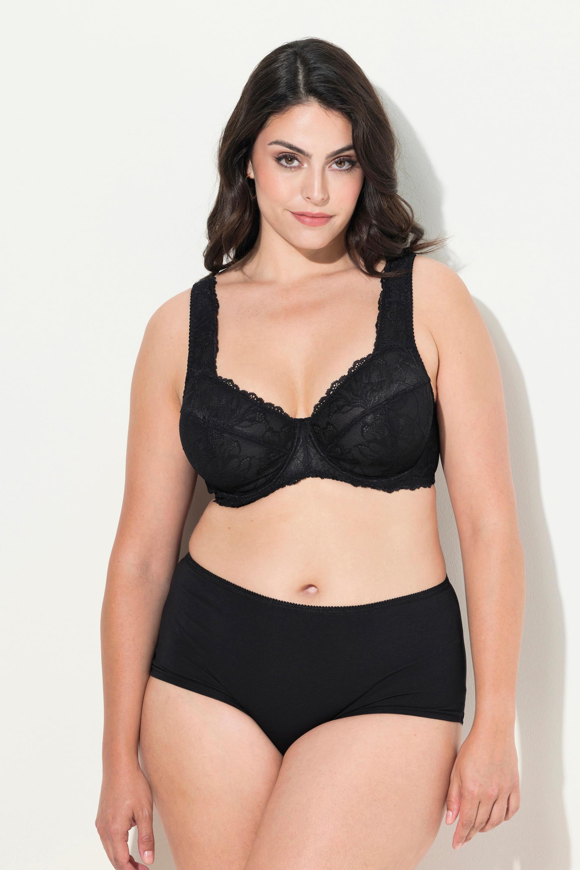 Ulla Popken Bügel-BH, Spitze, breite Träger, Cup B - F