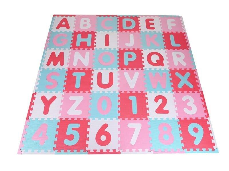 Knorrtoys Puzzlematte Alphabet & Zahlen Pink/Rosa (64Teile)