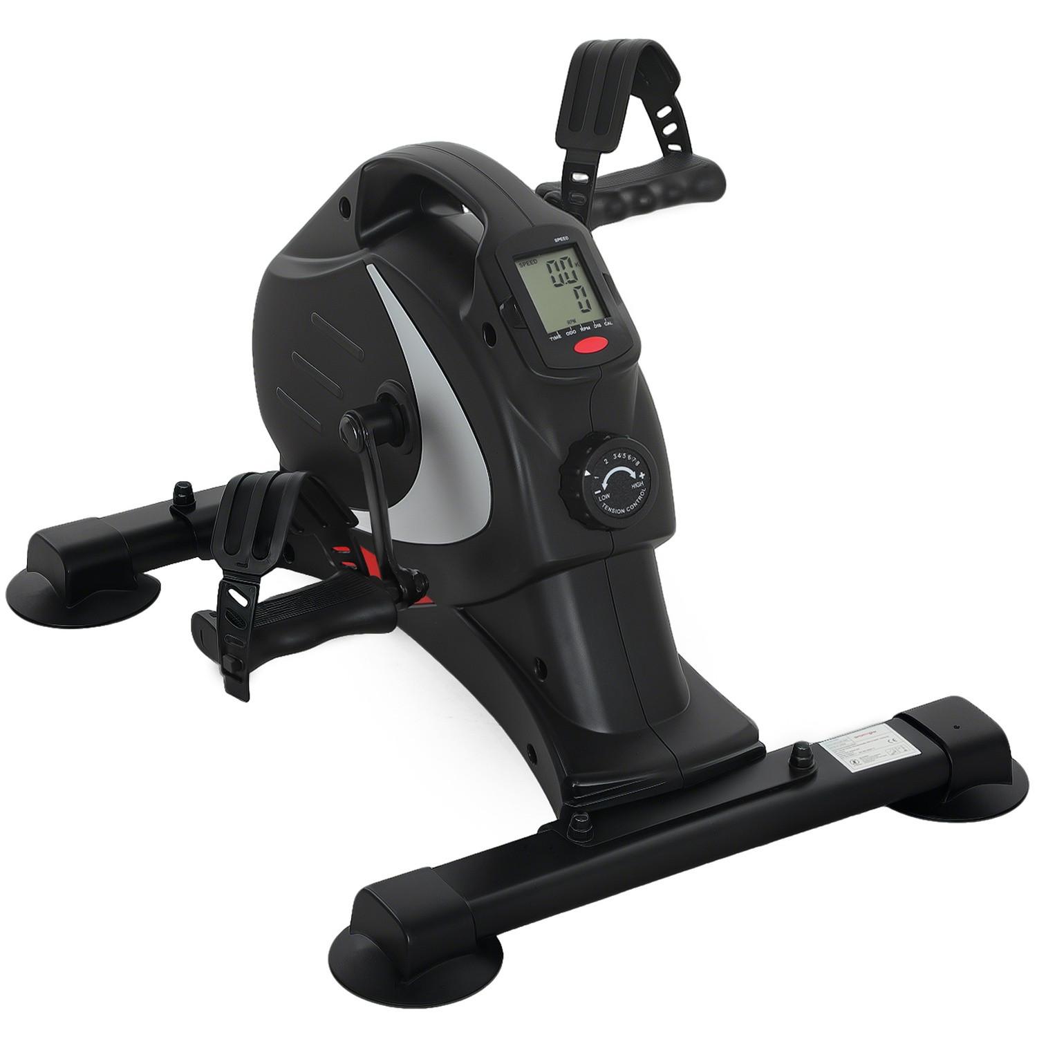 Northio Pedaltrainer leiser Mini Heimtrainer mit 8 Stufen Magnetwiderstand LCD-Display tragbar Beintrainer mit Anti-rutschmatte Senioren Arm- & Beintraining Pedal-Trainer für Zuhause Heim Schwarz Aosom