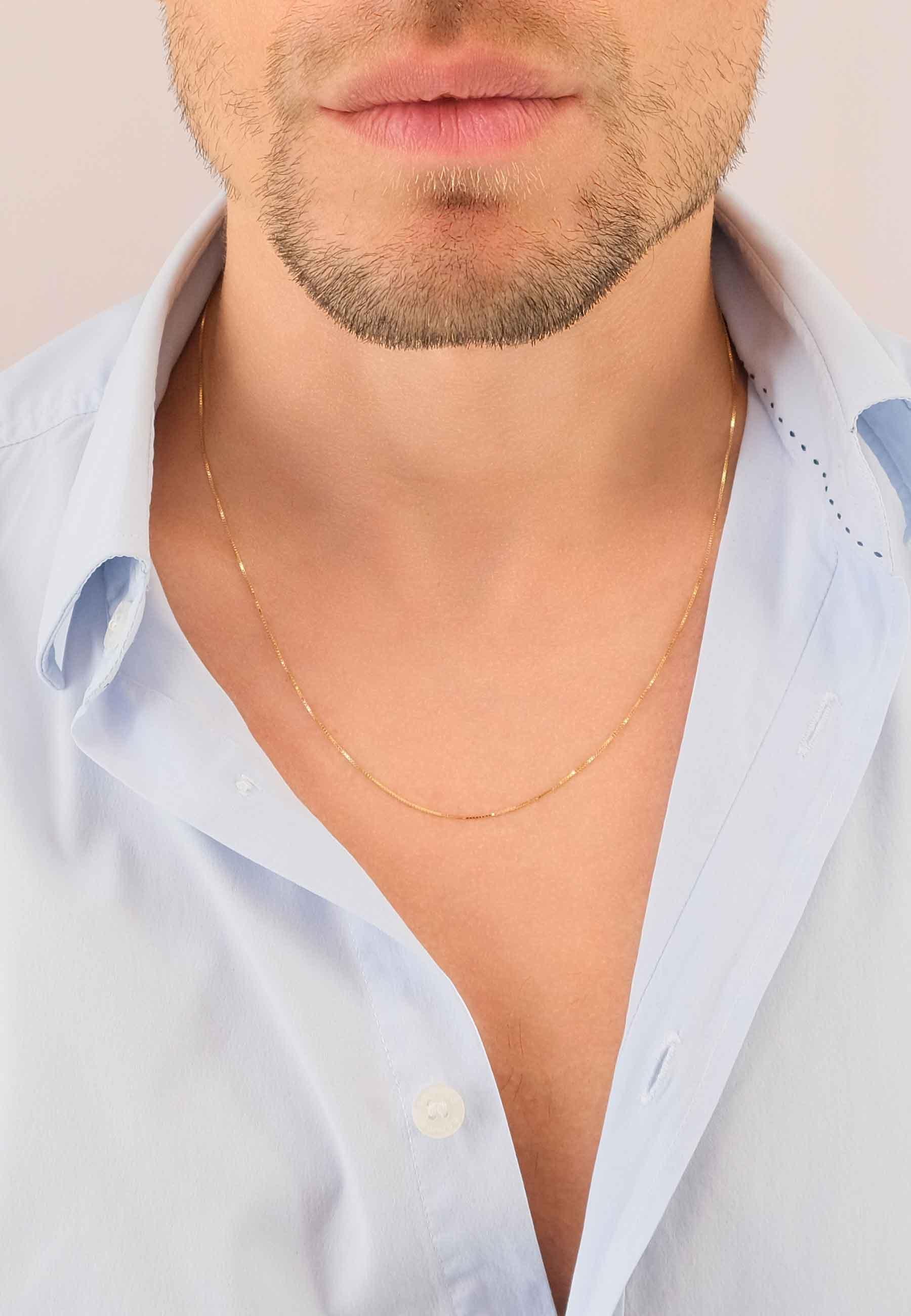 MUAU Schmuck Collier Venezianer Gelbgold 750, 0.6mm, 42cm