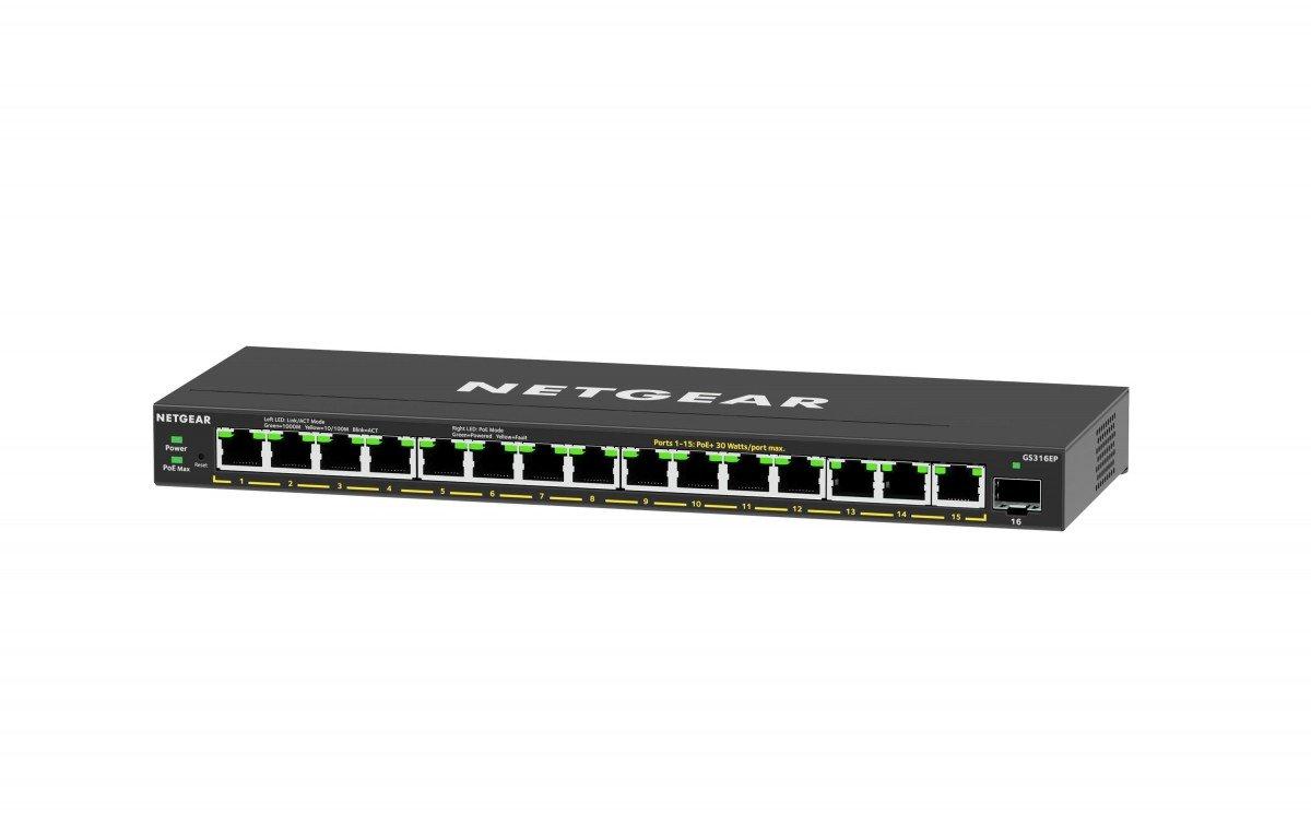 NETGEAR Netgear PoE+ Switch GS316EP-100PES 16 Port