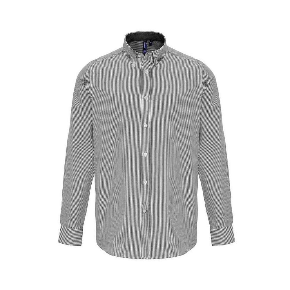 PREMIER Langärmliges Gestreiftes Button-Down Hemd