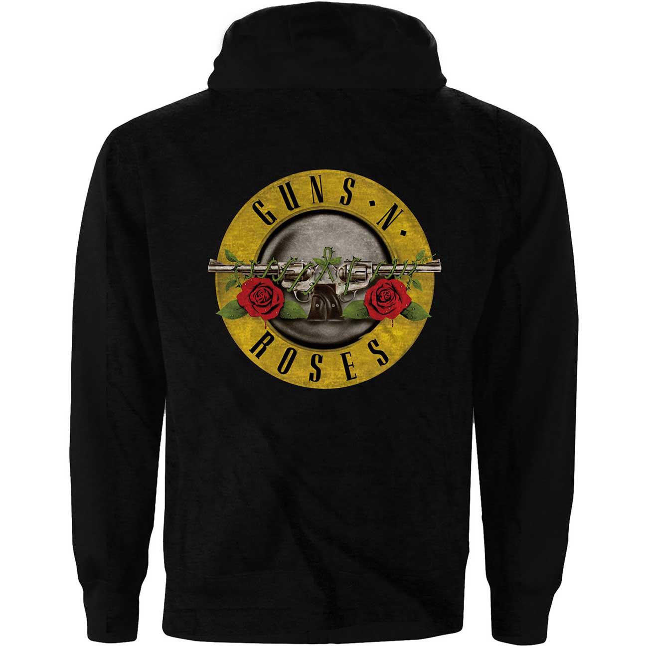 Guns N Roses Hoodie mit durchgehendem Reißverschluss Logo