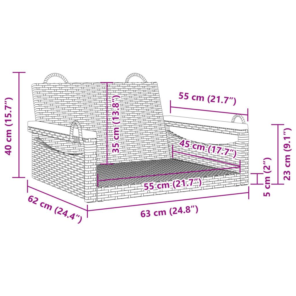 VidaXL Hängebank poly-rattan