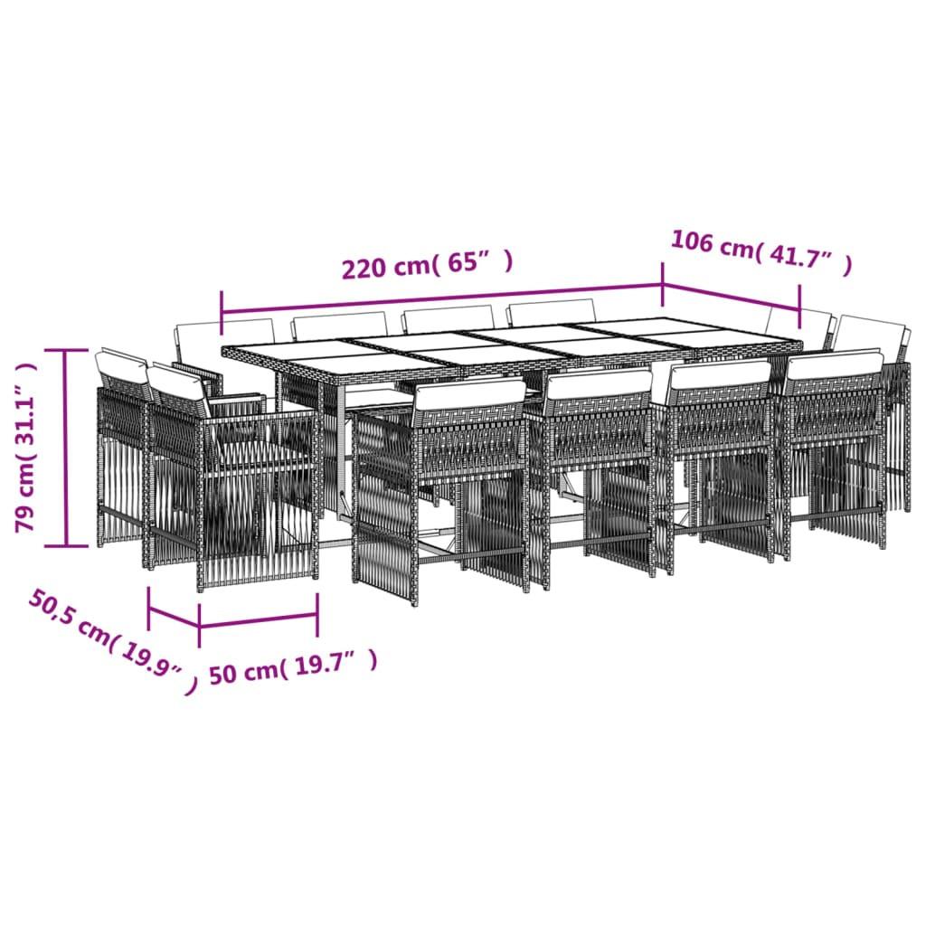 VidaXL Garten essgruppe poly-rattan