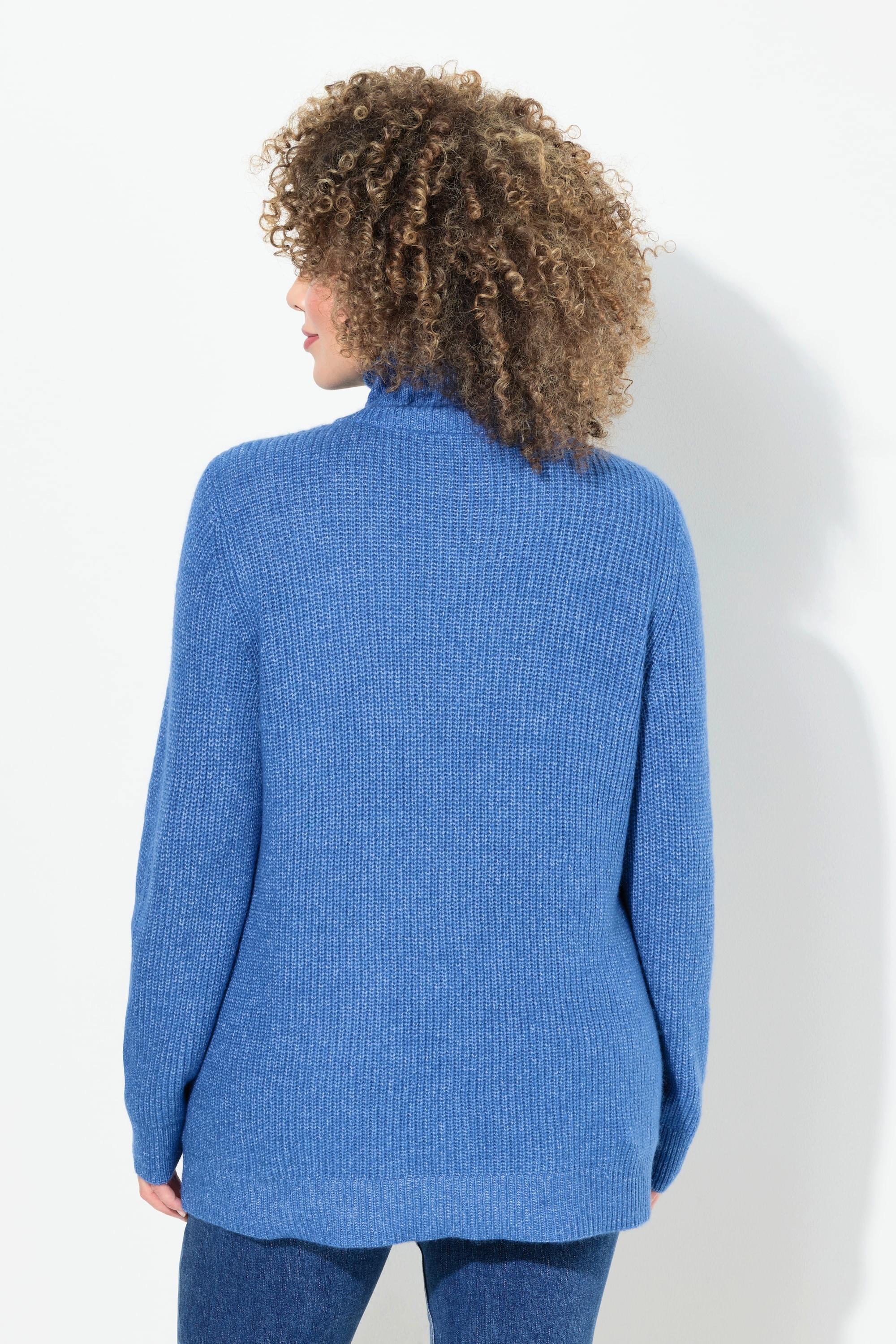 Ulla Popken Pullover, Zopfmuster, Stehkragen, Langarm