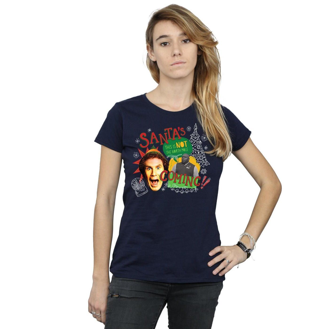 Elf Santa's Coming Print T-Shirt