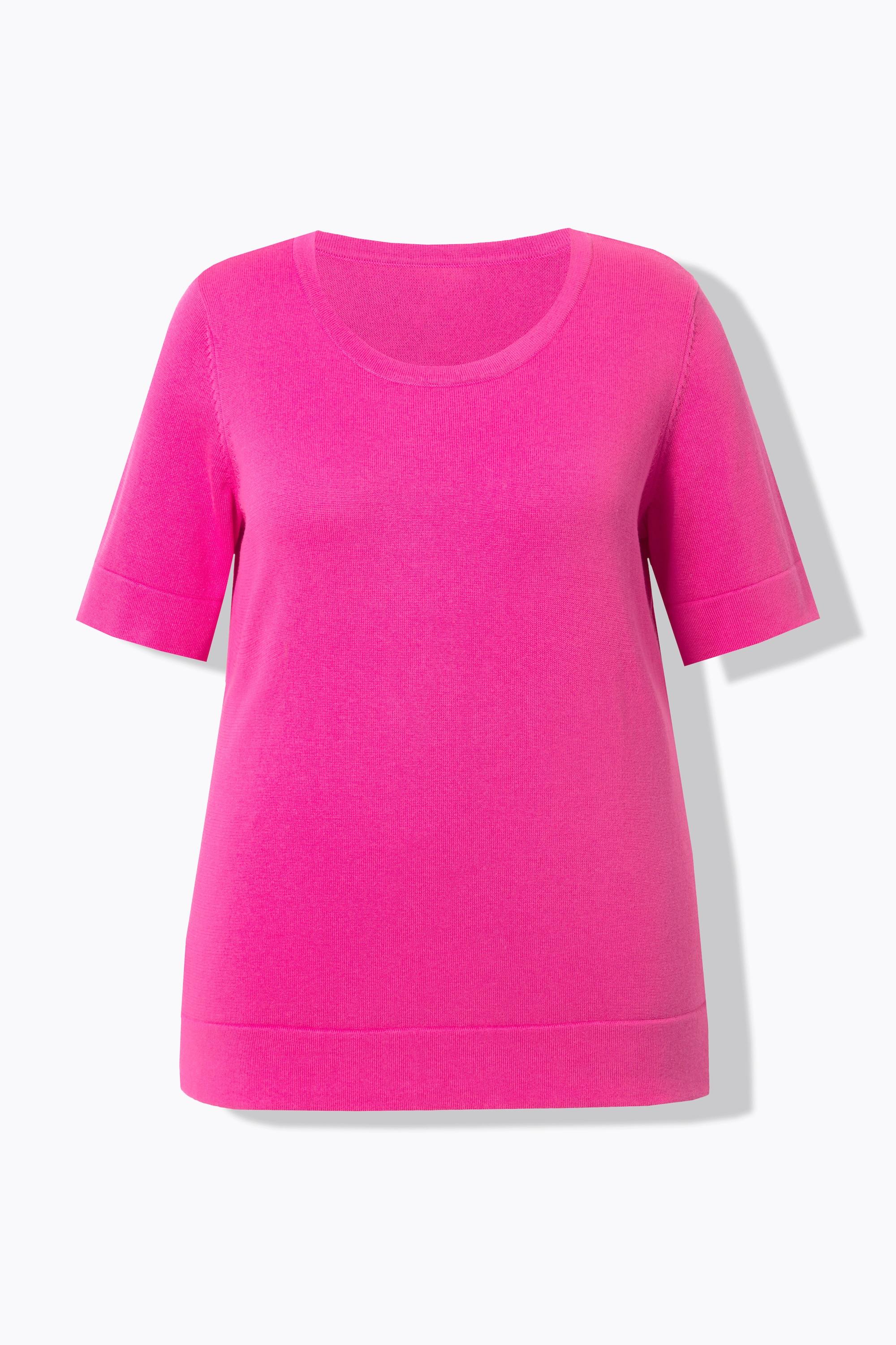 Ulla Popken Twinset-Pullover, Rundhals, Halbarm, Pima Cotton
