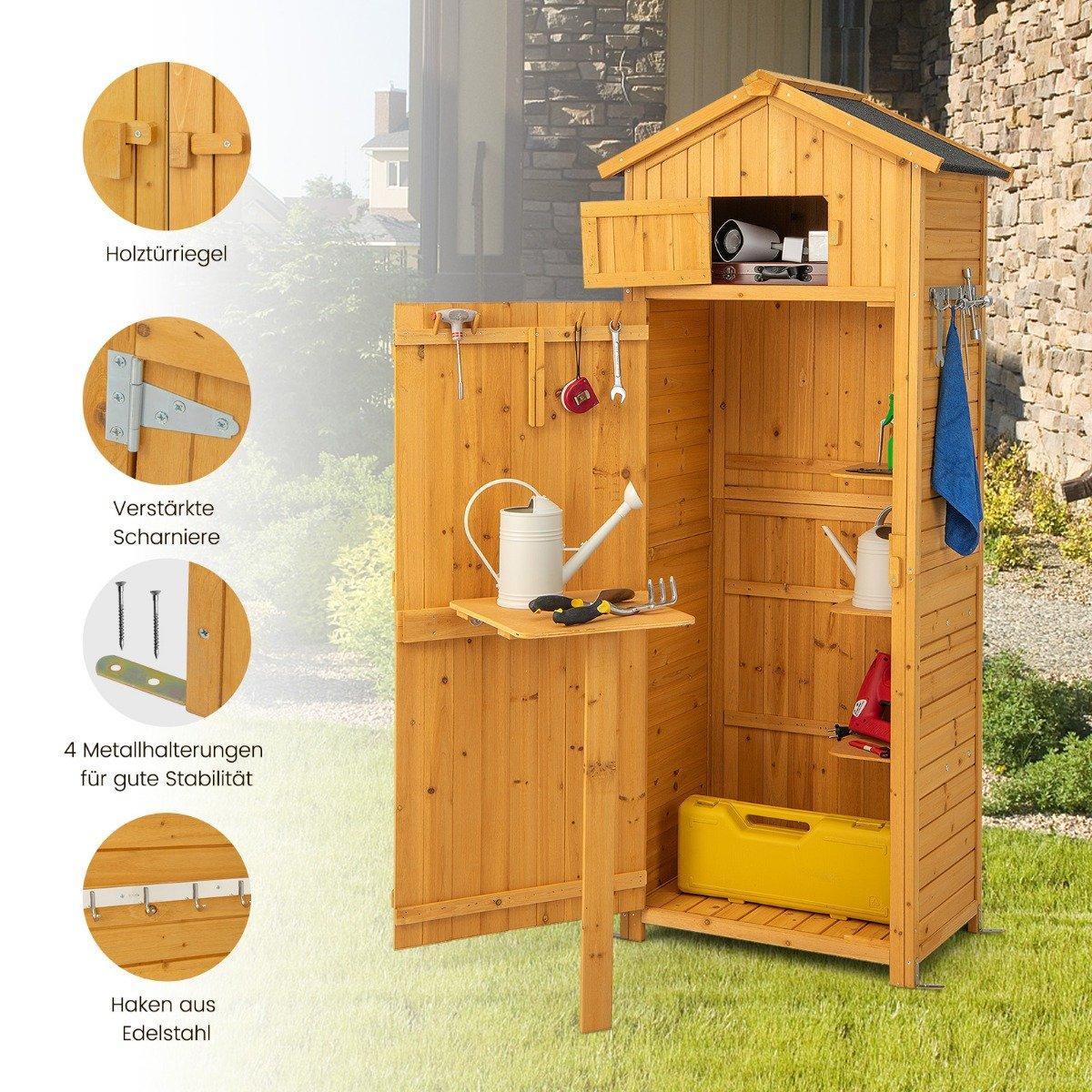 B2X Gartenschuppen Geräteschrank für den Außenbereich Natur