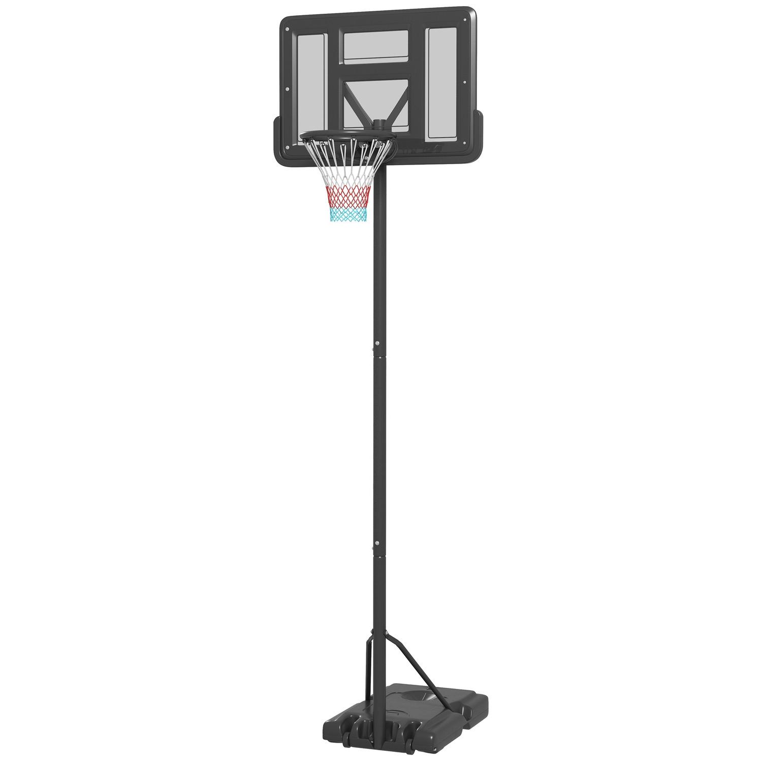 Northio 2-In-1 Basketballständer 195-370 Cm Höhenverstellbarer Basketballkorb Mit Ständer Aus Stahl