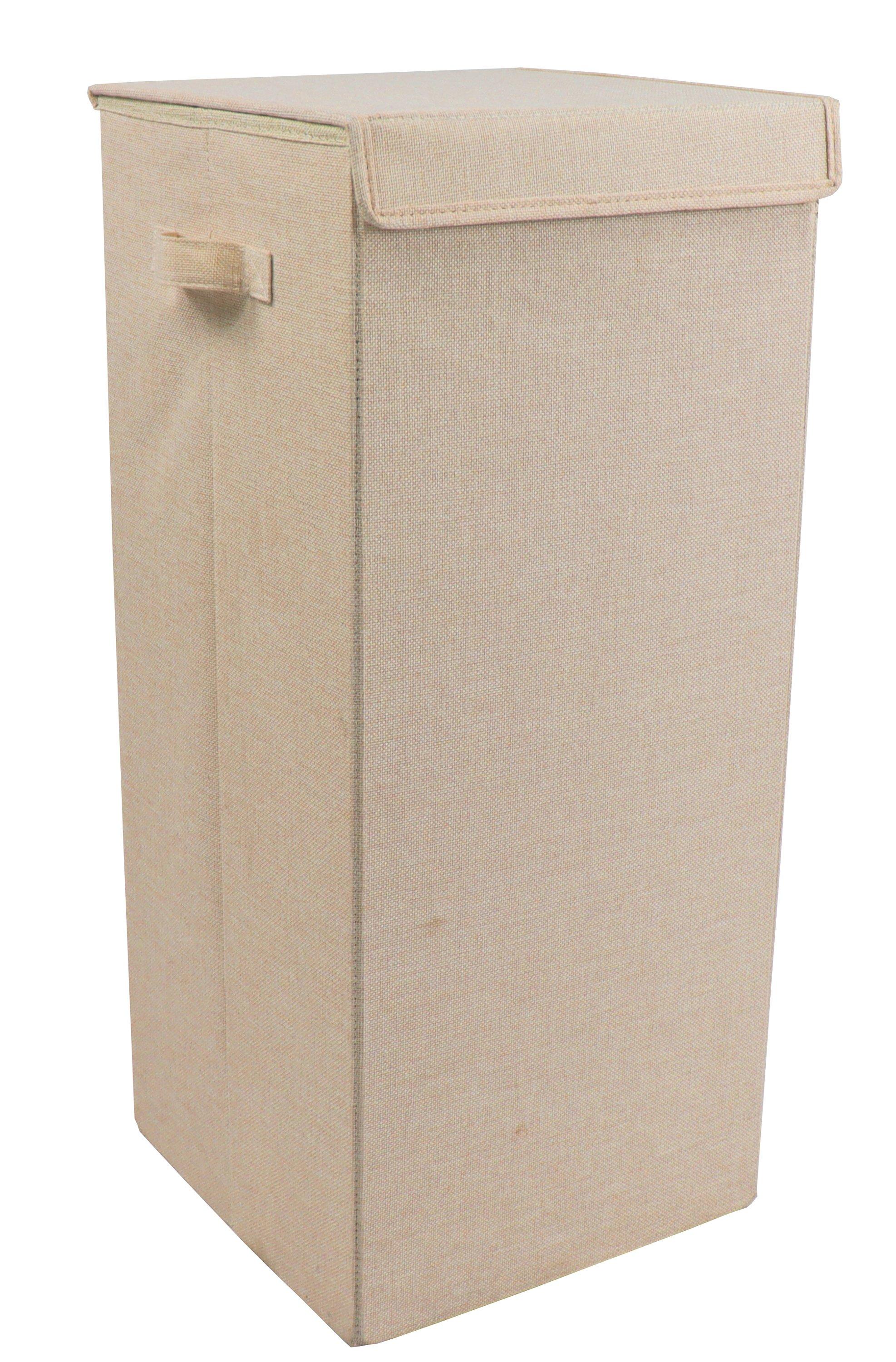 VCM Wäschekorb Stoff Wäschebox Wäschetruhe Wäschesammler Stoffbox Deckel Dreso L
