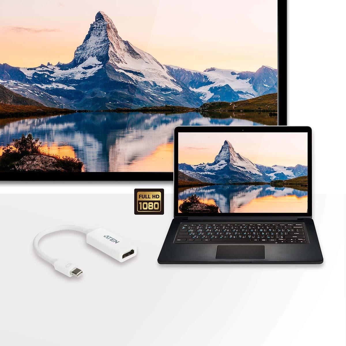 Nedis Mini Displayport Kabel Mini DisplayPort-hane - HDMI Kontakt 0.15 m Vit