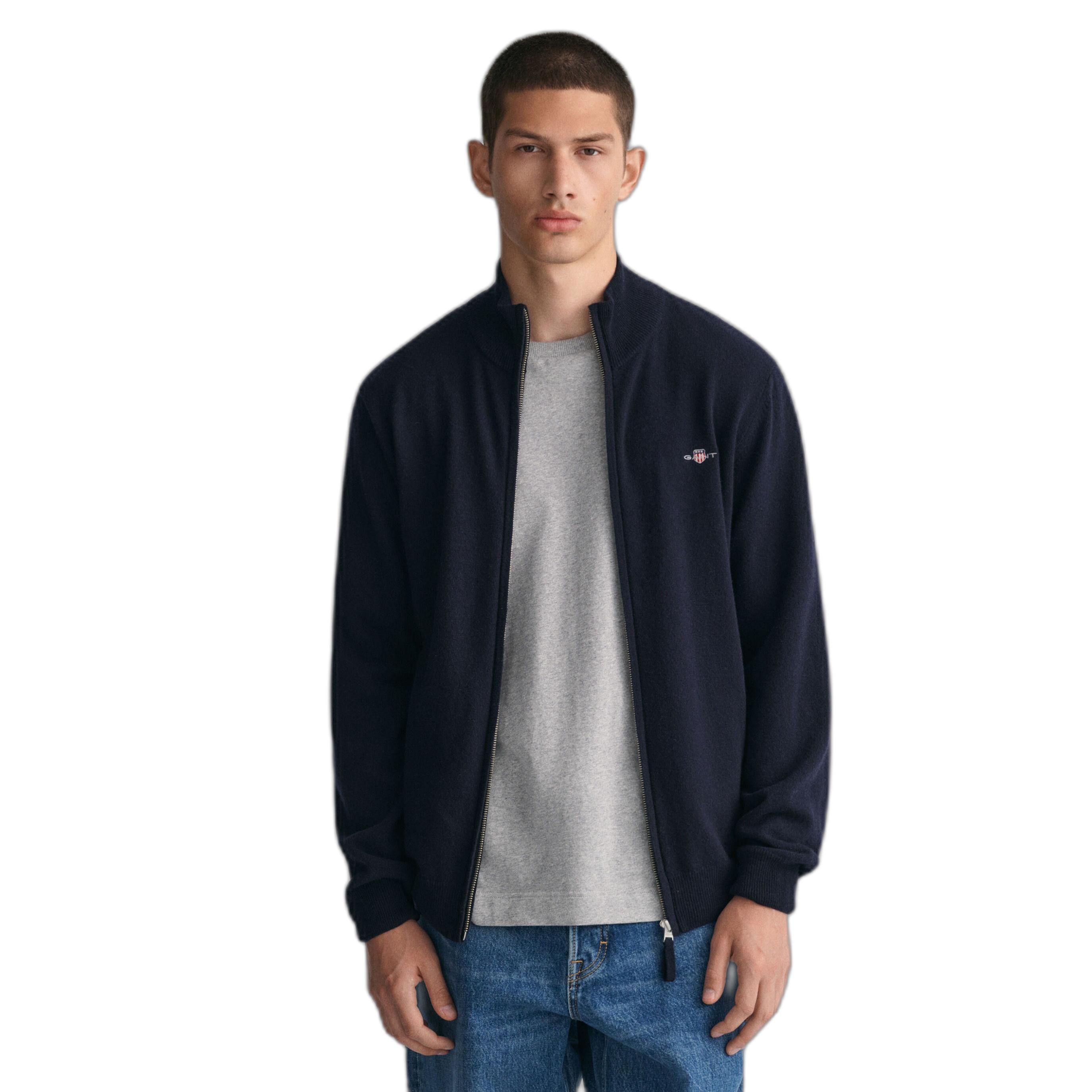 GANT strickjacke mit zipper superfine lambswool