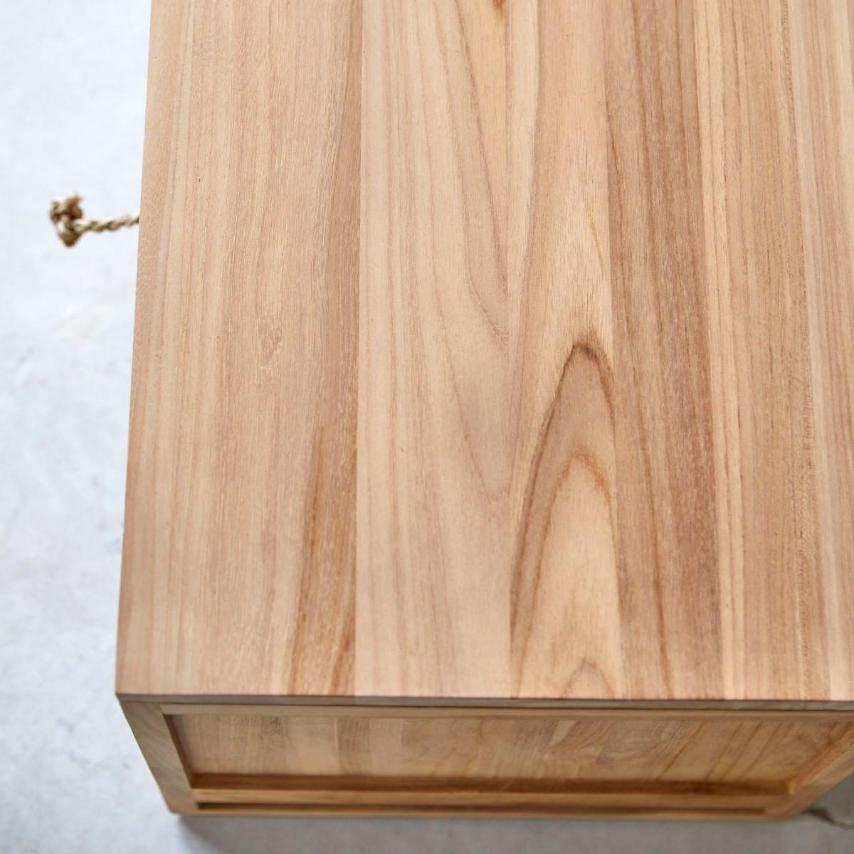 Tikamoon TV Schrank aus massivem Teakholz 170 cm Minimalys