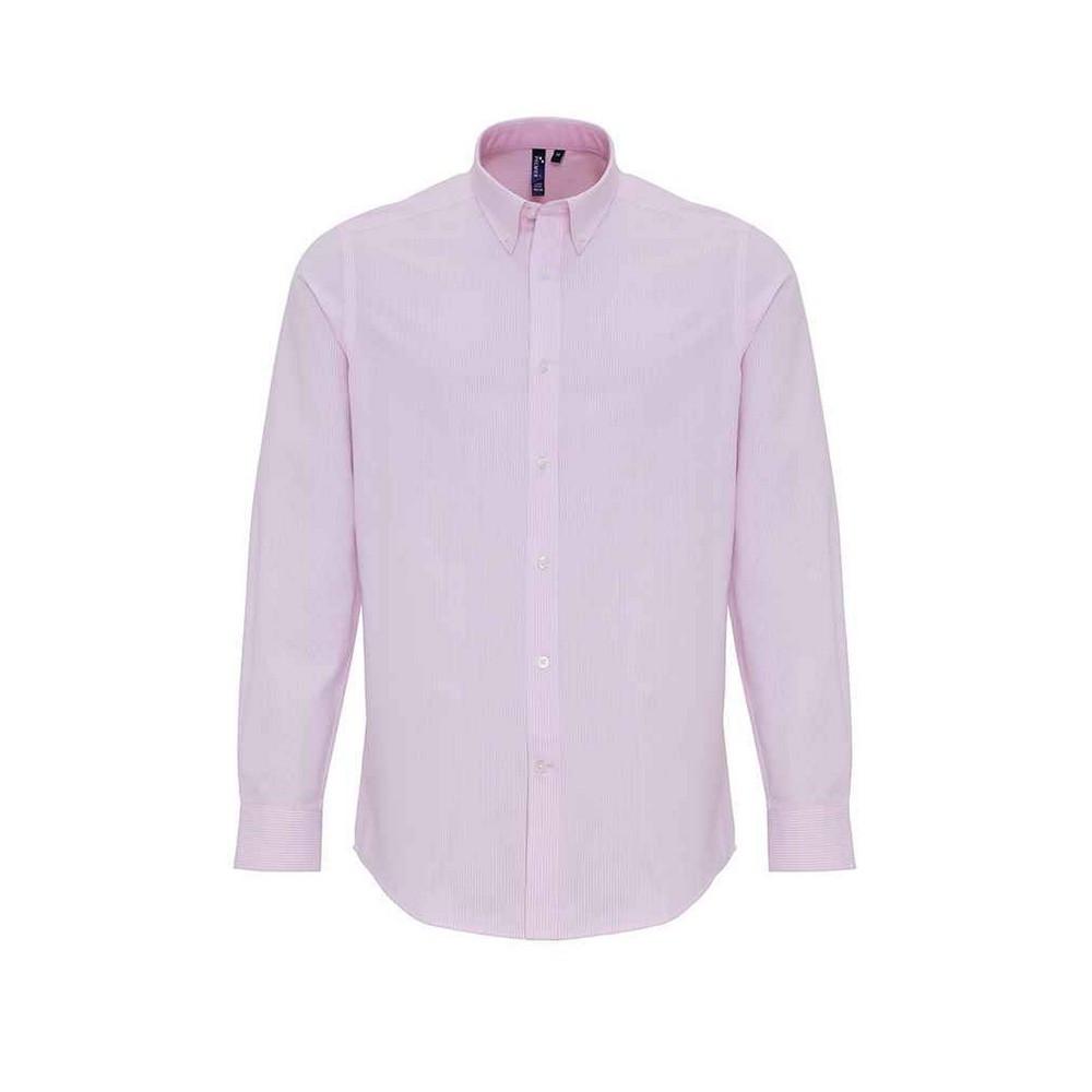 PREMIER Langärmliges Gestreiftes Button-Down Hemd