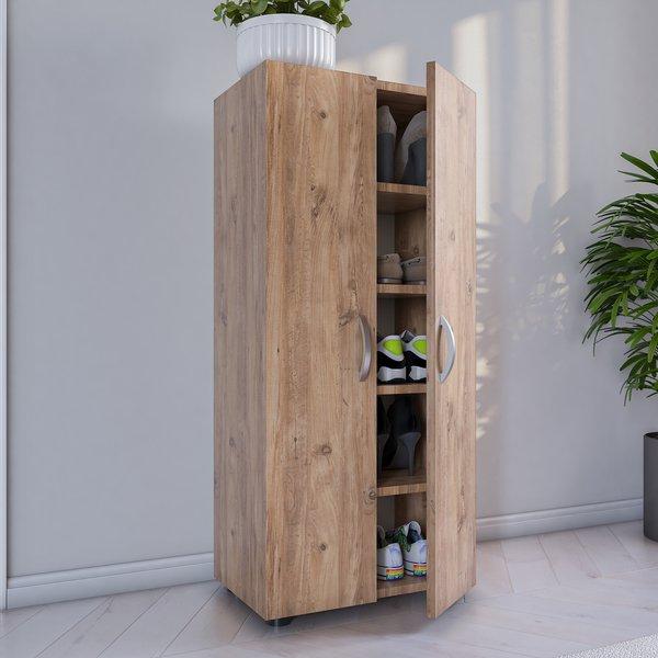 VCM XL Holz Großer Schuhschrank Schuhkommode Schuhregal Stiefel Groß Ulas 5 Fächer