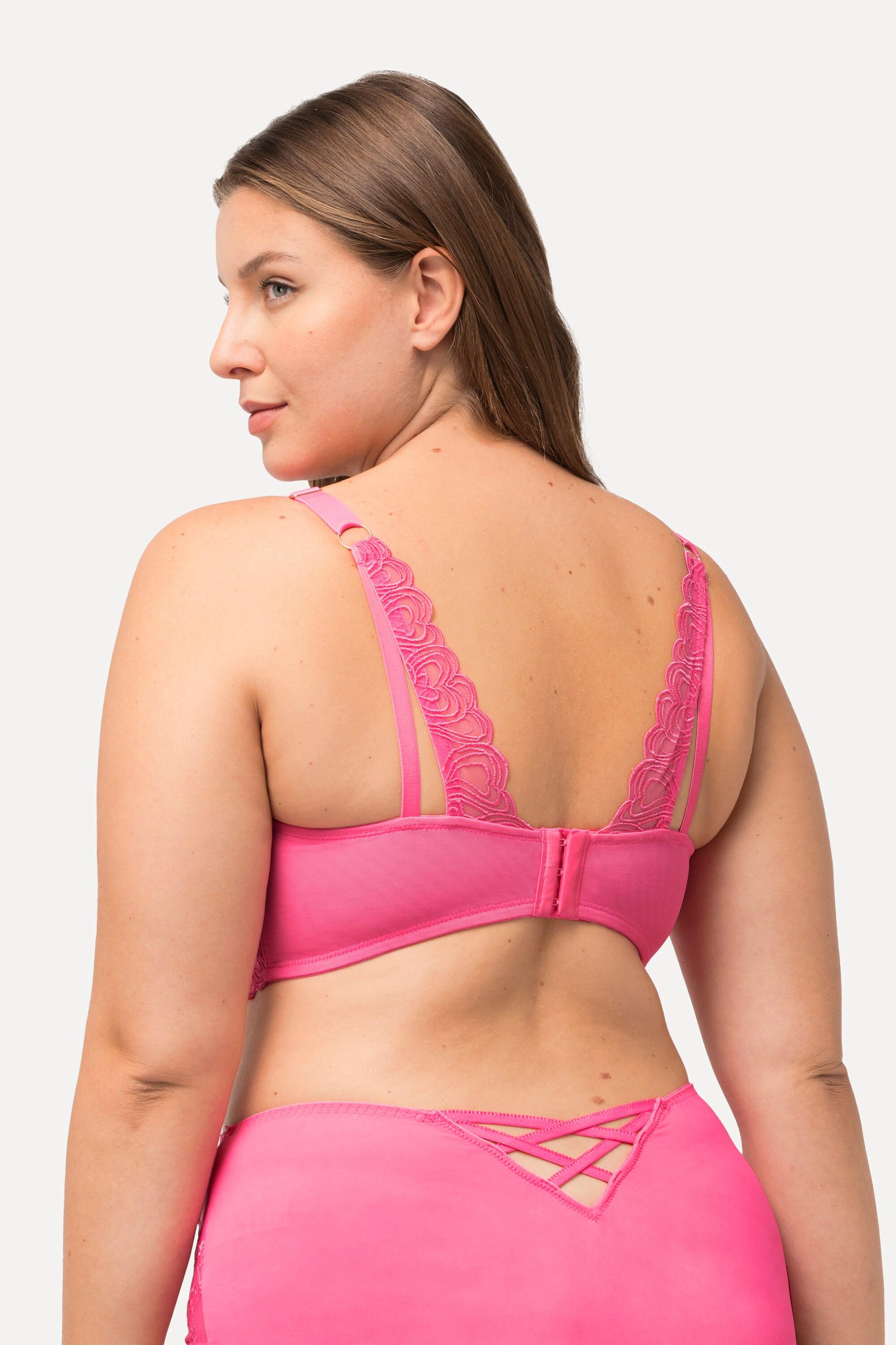 Ulla Popken Bügel-BH, Zierbänder, Herzspitze, Cup C - F, High Apex