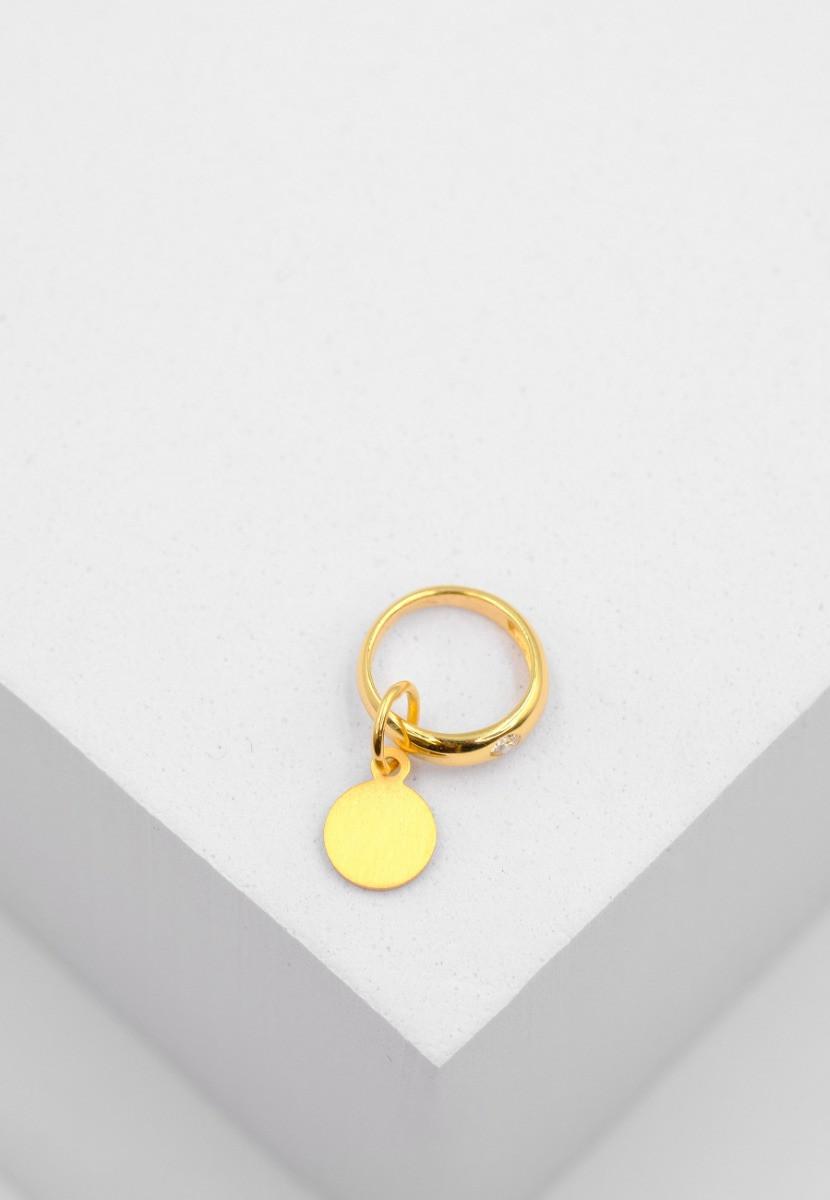 MUAU Schmuck Anhänger Taufring Gelbgold 750 Brillant 0.03ct.