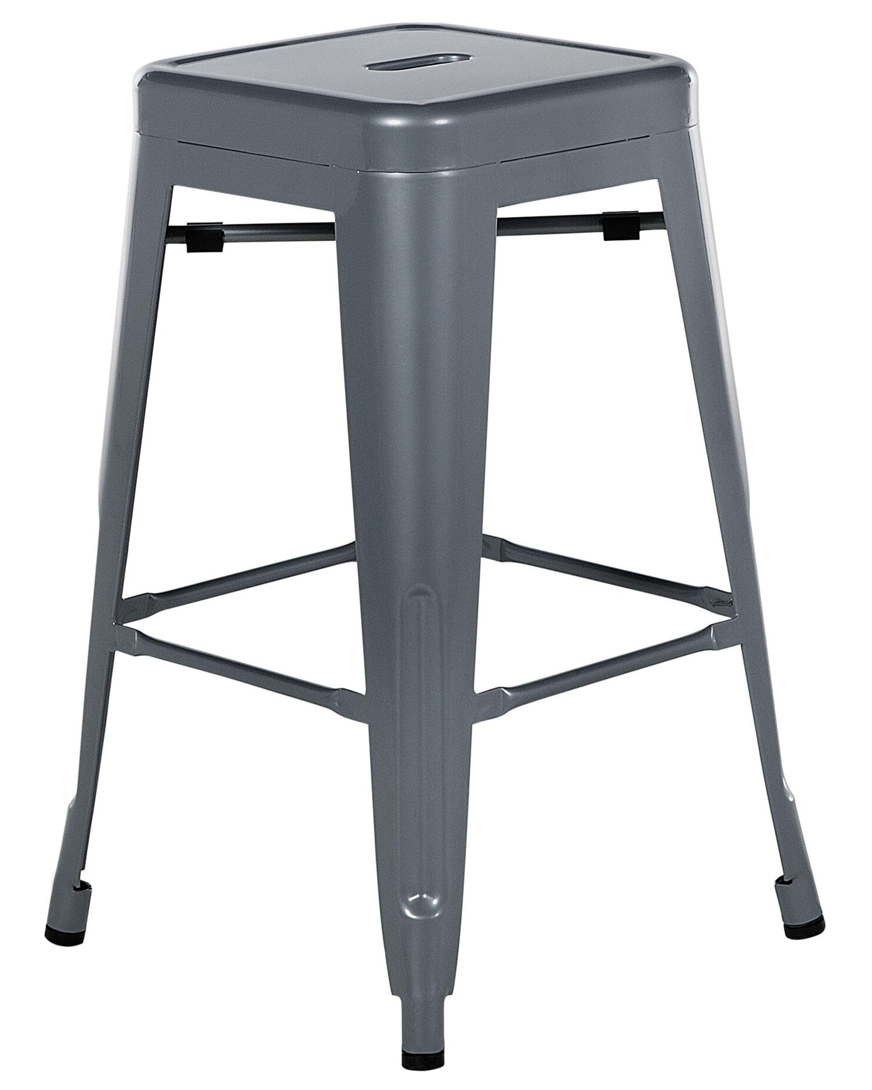 Beliani Set mit 2 Barhockern aus Stahl Industriell CABRILLO