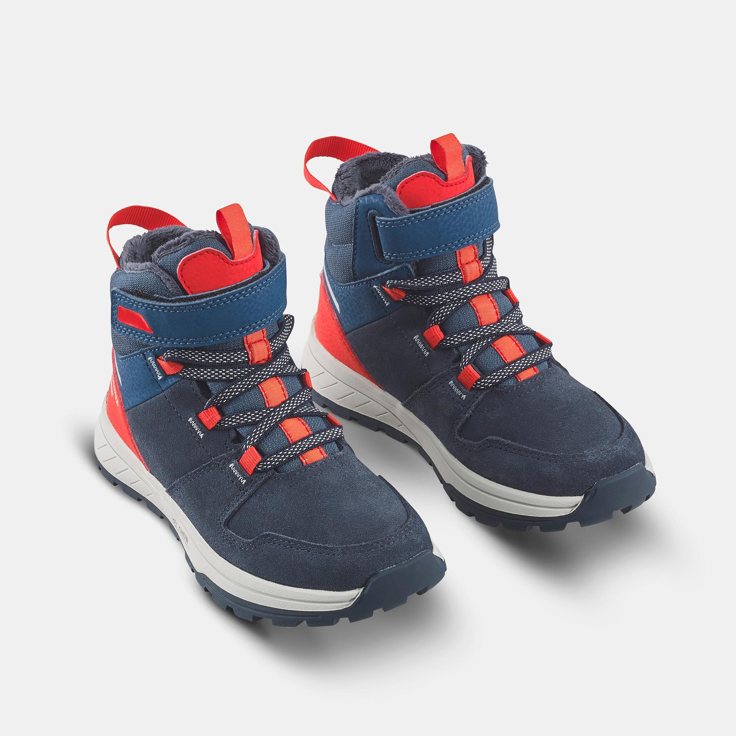 QUECHUA Winterschuhe Kinder Leder Klett warm wasserdicht - SH500