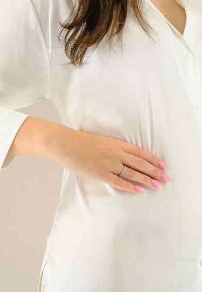 MUAU Schmuck Memoire Ring Weissgold 750 Zirkonia