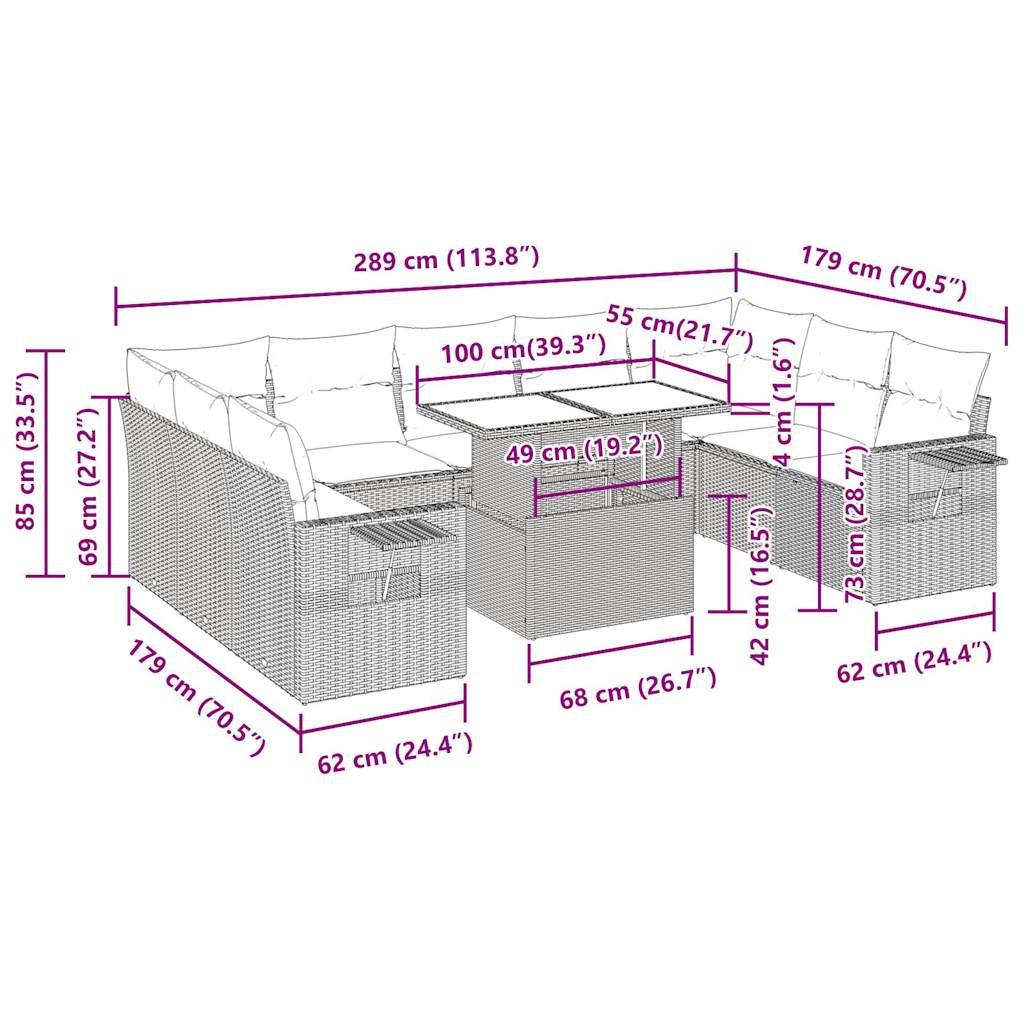 VidaXL Gartensofa set poly-rattan
