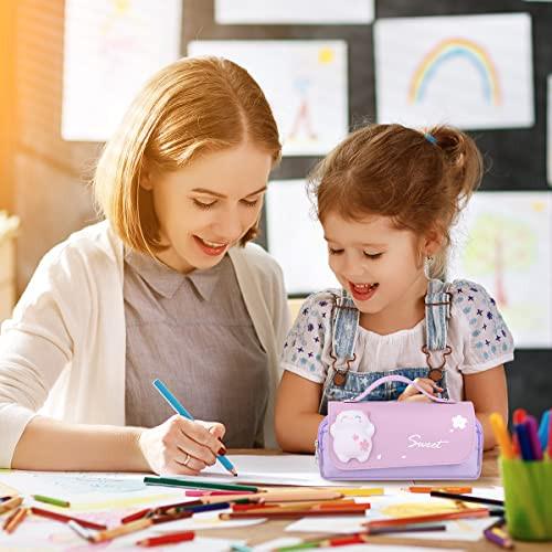 Only-bags.store Federmäppchen, Federmäppchen mit Trennfach, Federtasche, große Schreibwarentasche, tragbare Federtasche für Schule & Büro
