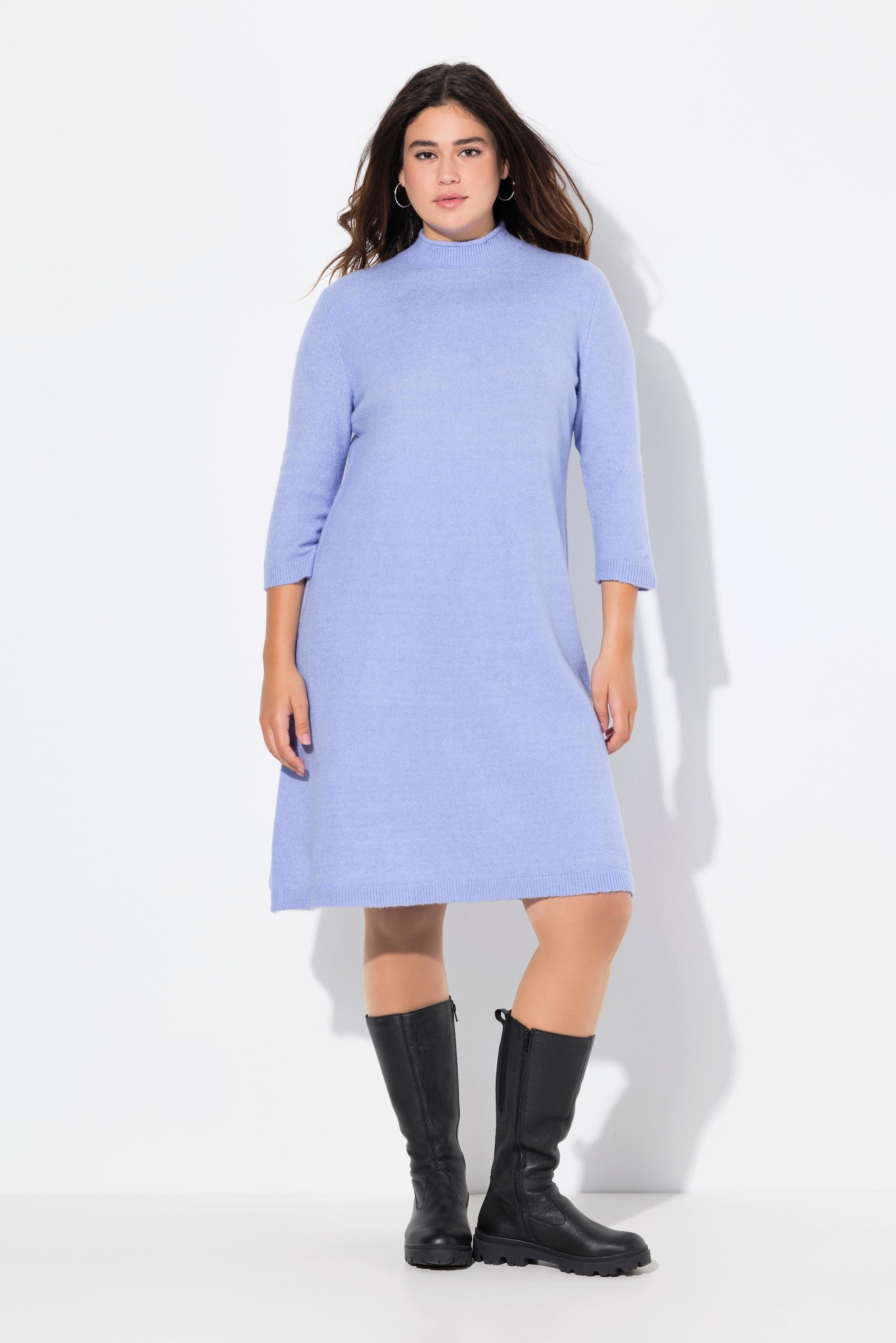 Ulla Popken Strickkleid A-Linie Stehkragen 3/4-Arm