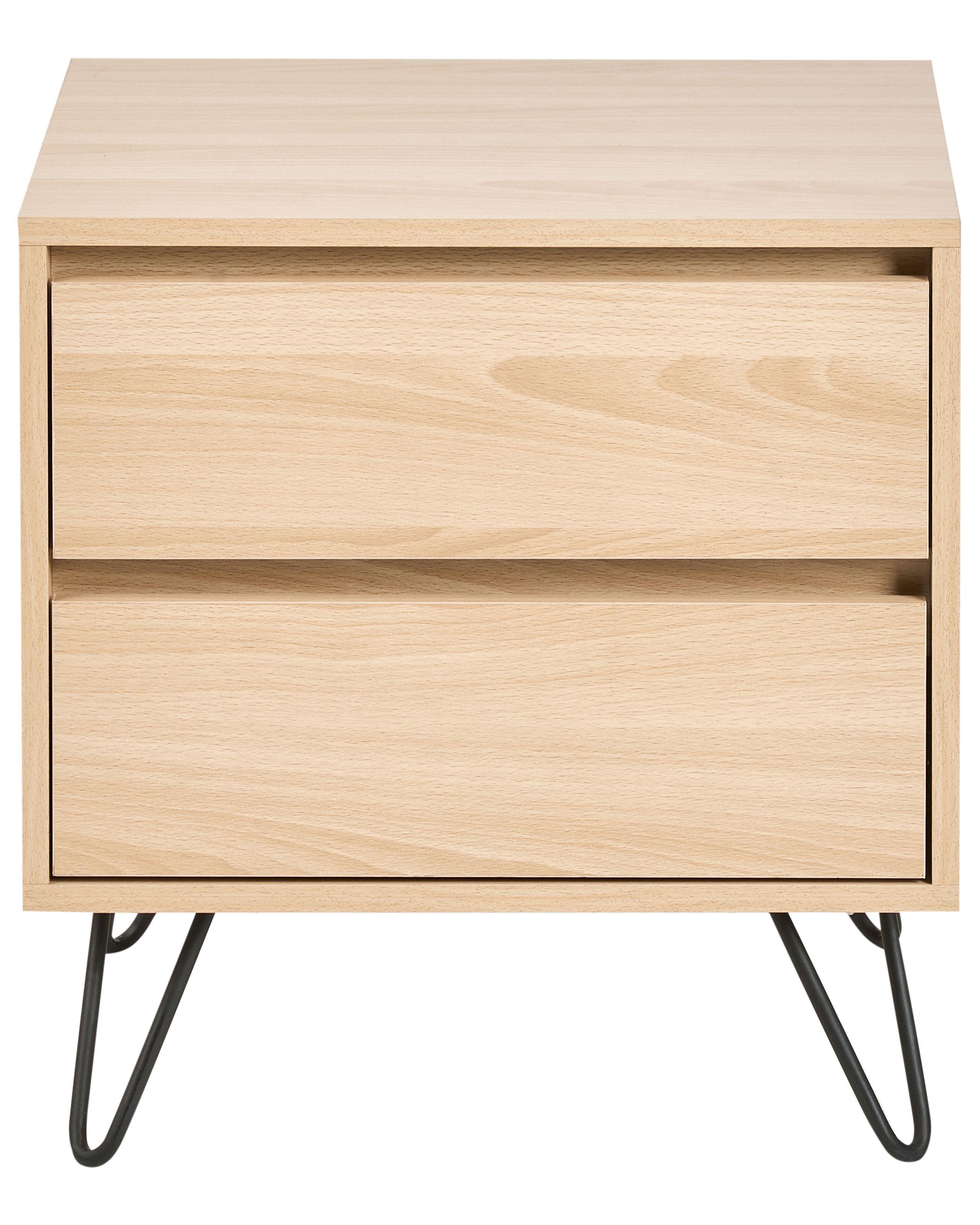 Beliani Nachttisch mit 2 Schubladen aus Faserplatte Minimalistisch CARDIGAN