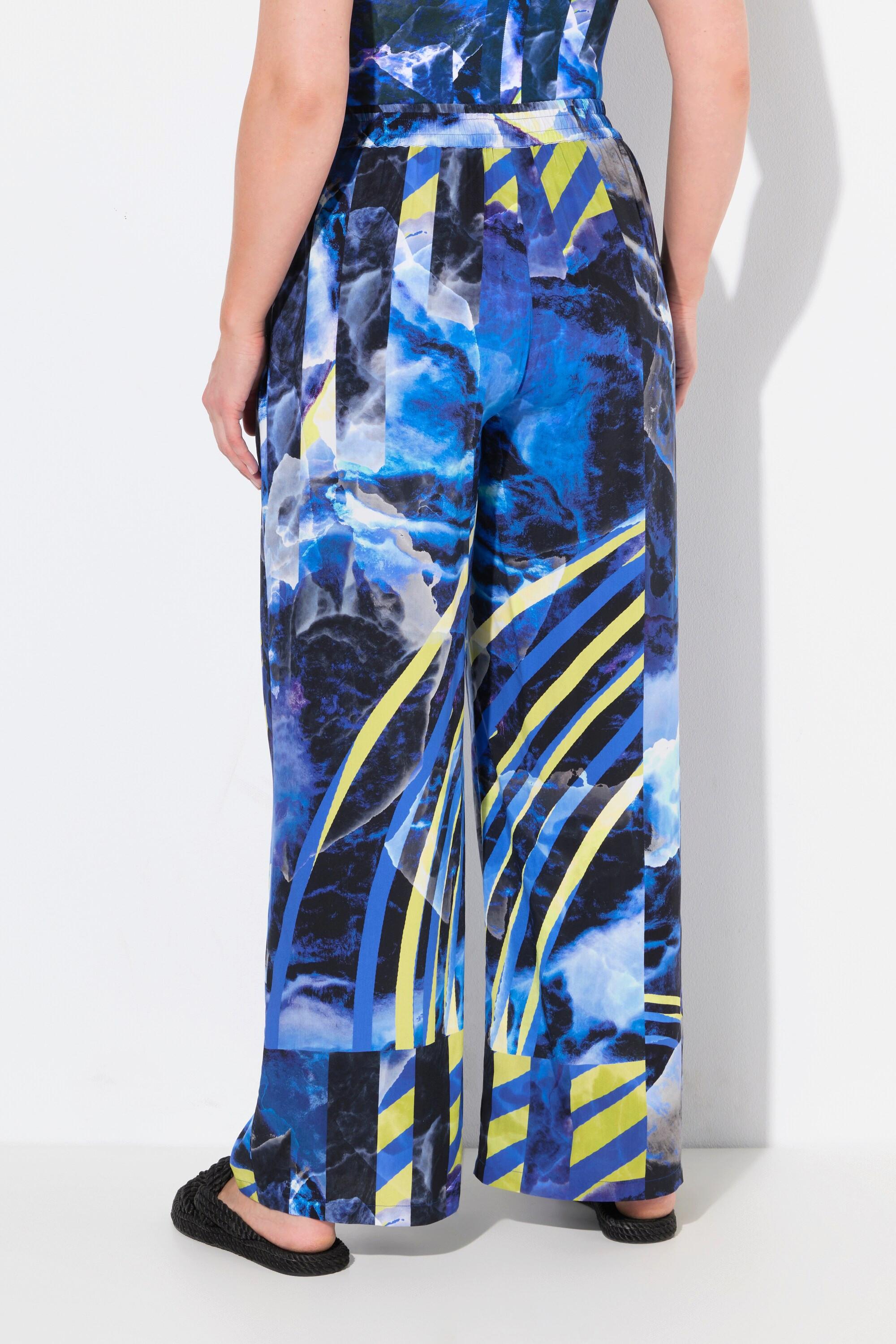 Ulla Popken Palazzohose, weites, gerades Bein, Elastikbund