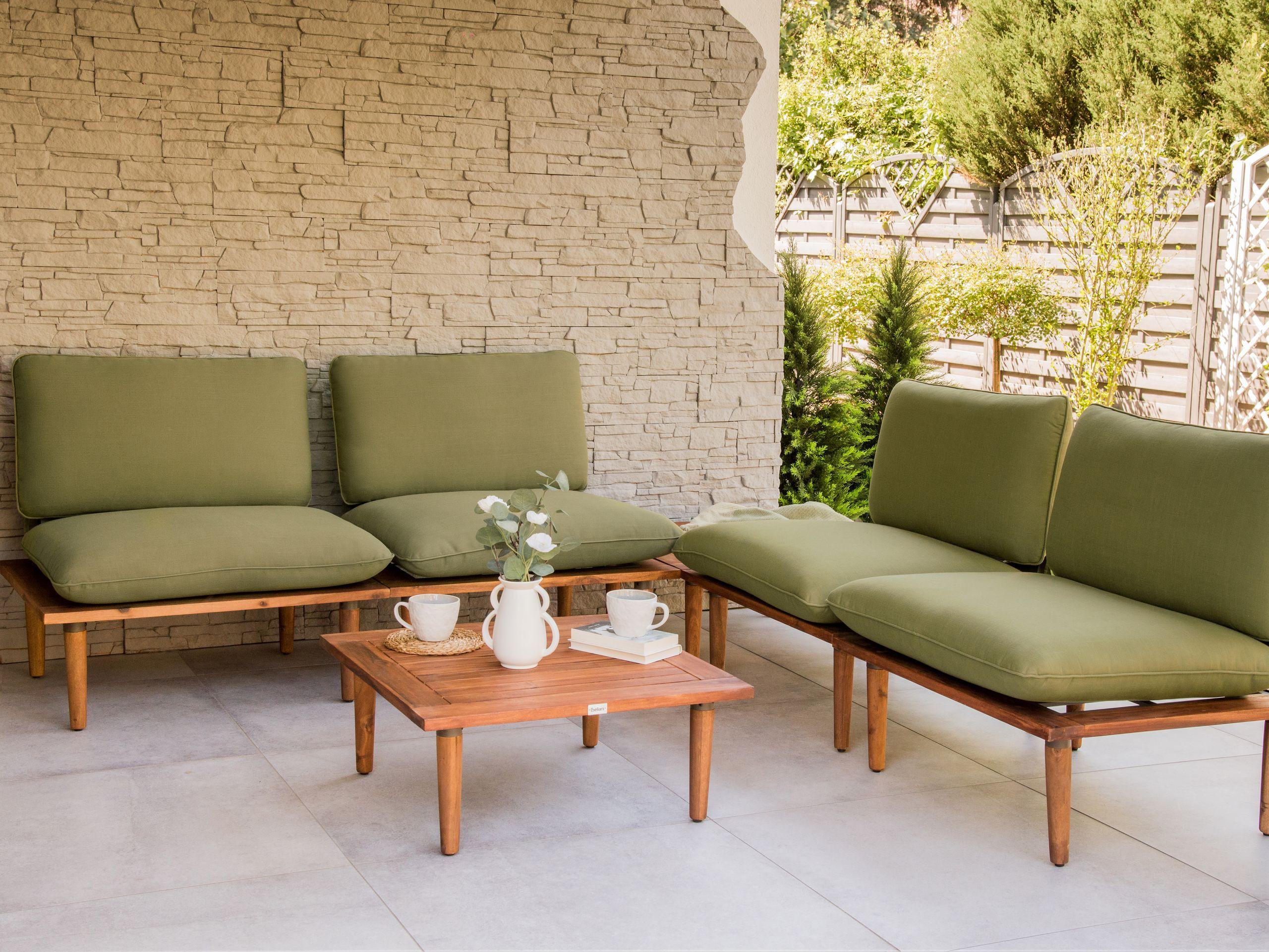 Beliani Lounge Set mit Tisch aus FSC® zertifiziertes Akazienholz Modern FRASCATI