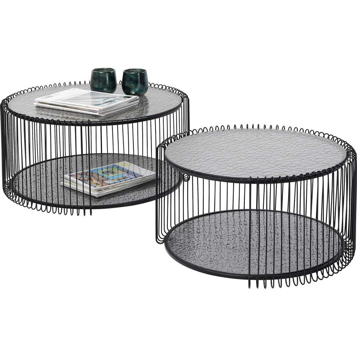 KARE Design Couchtisch Wire Double Bubble (2er-Set)