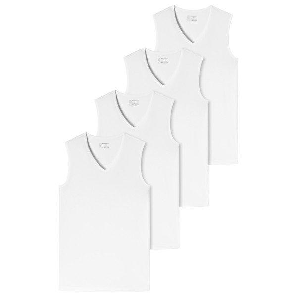 Schiesser 4er-Pack - 95/5 - Organic Cotton - Tank Top / Unterhemd mit V-Ausschnitt