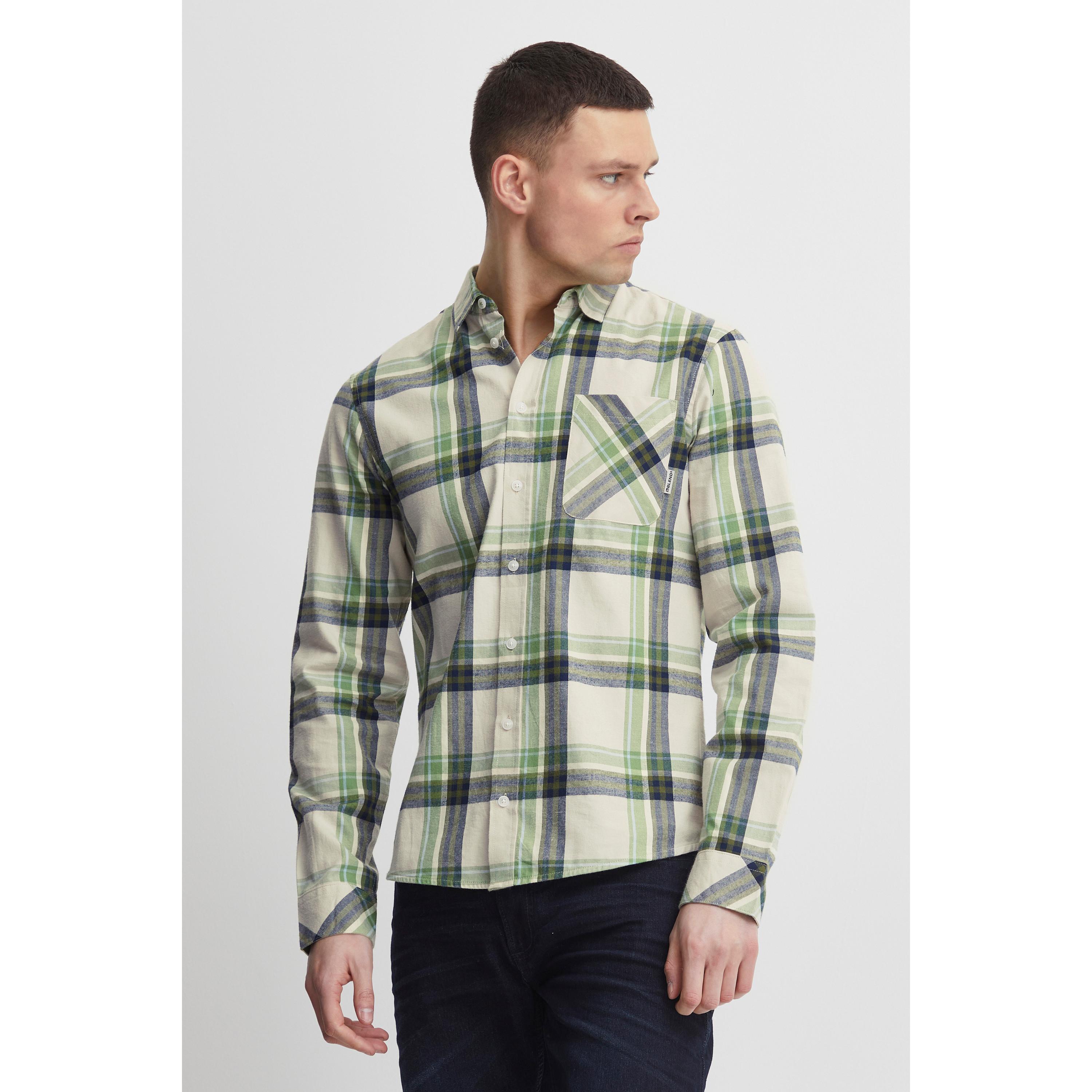 Blend Langärmeliges Kariertes Slim Fit Hemd mit Tasche