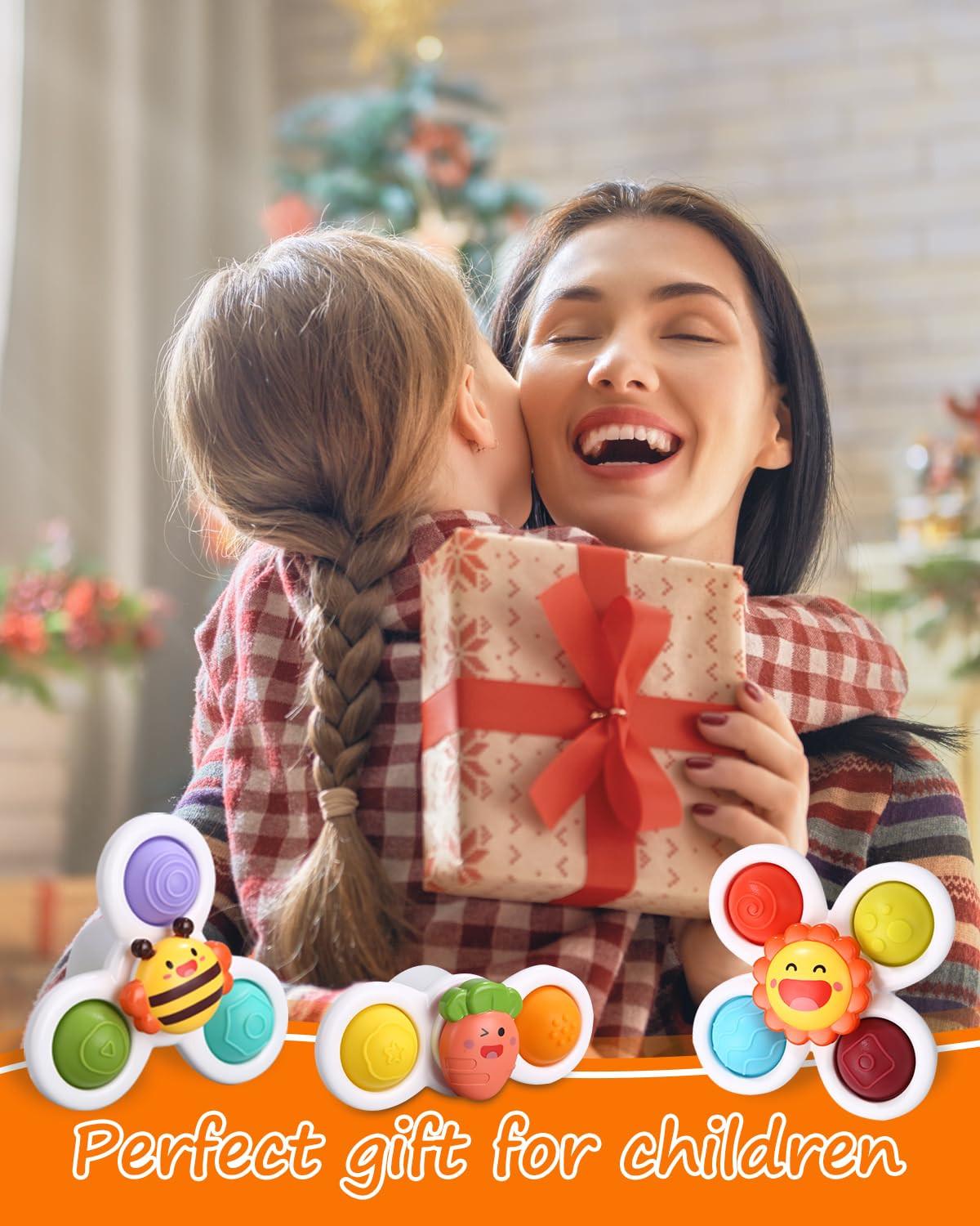 Activity-board 3 Stück Saugnapf Spielzeug, Cartoon Wasser Spielzeug Saugnapf Spielzeug Baby sensorisches Spielzeug für Saugnapf Baby Spielzeug