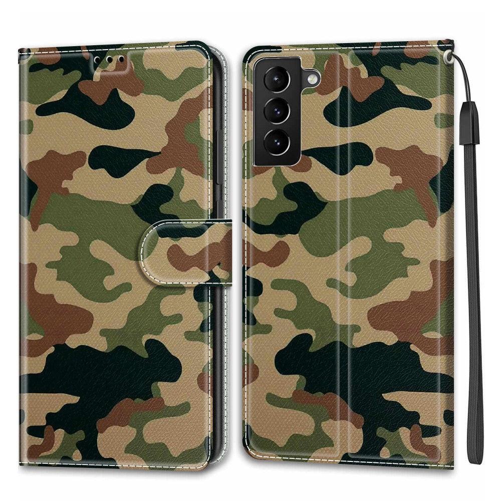 Cover-Discount Galaxy S22+ - Leder Hülle Etui Camouflage
