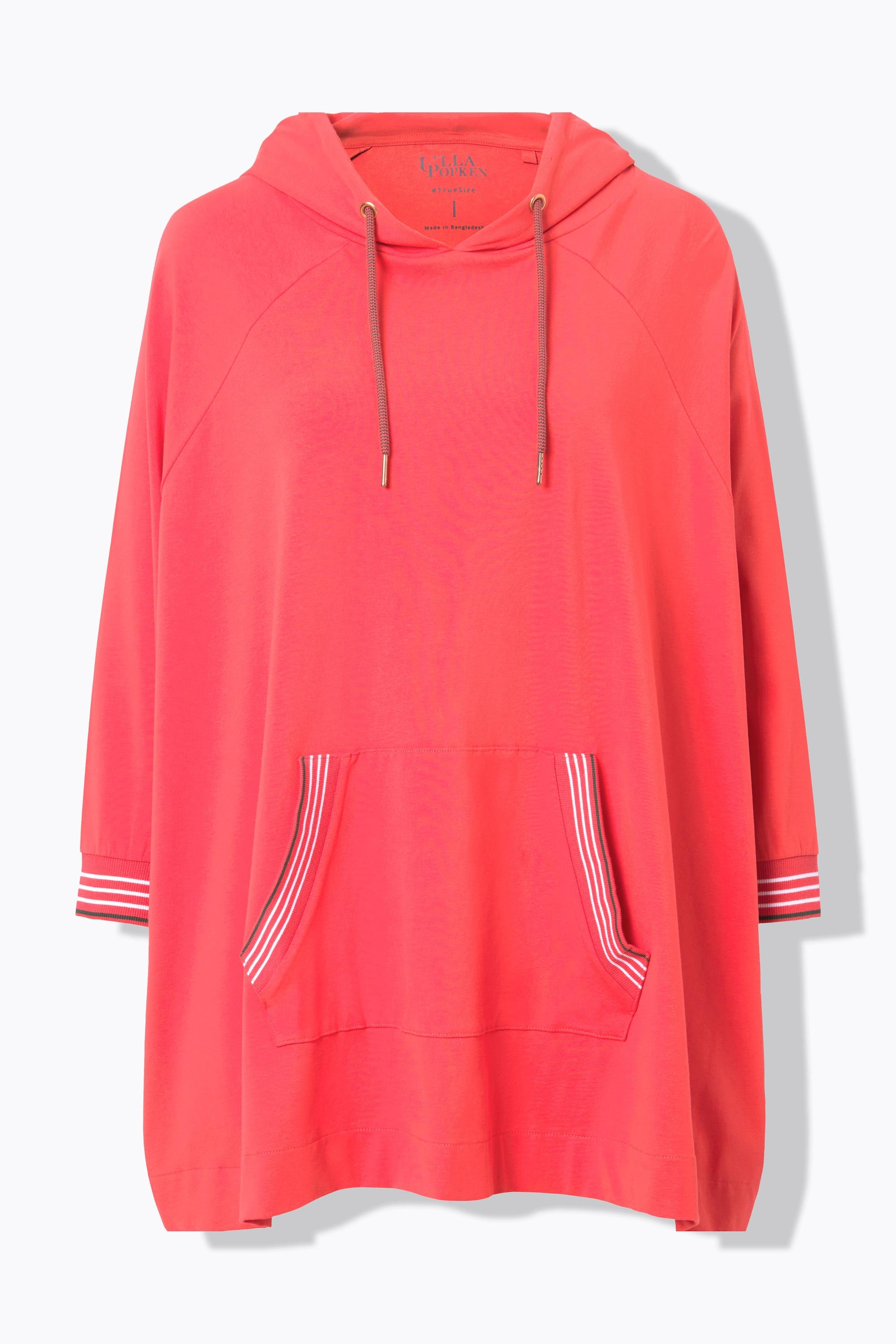 Ulla Popken Loungwear-Poncho, oversized, Kapuze, Langarm