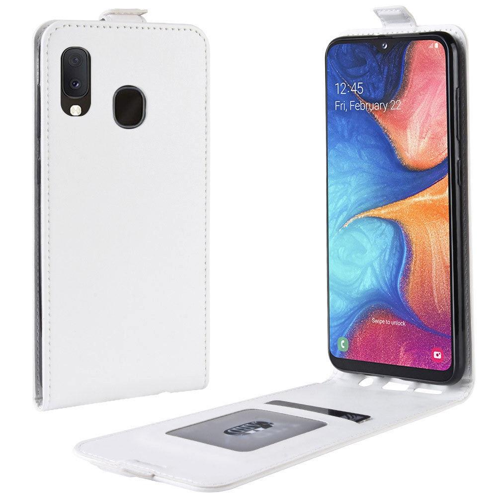 Cover-Discount Galaxy A20e- Klassisches Leder Flip Case Vertikal
