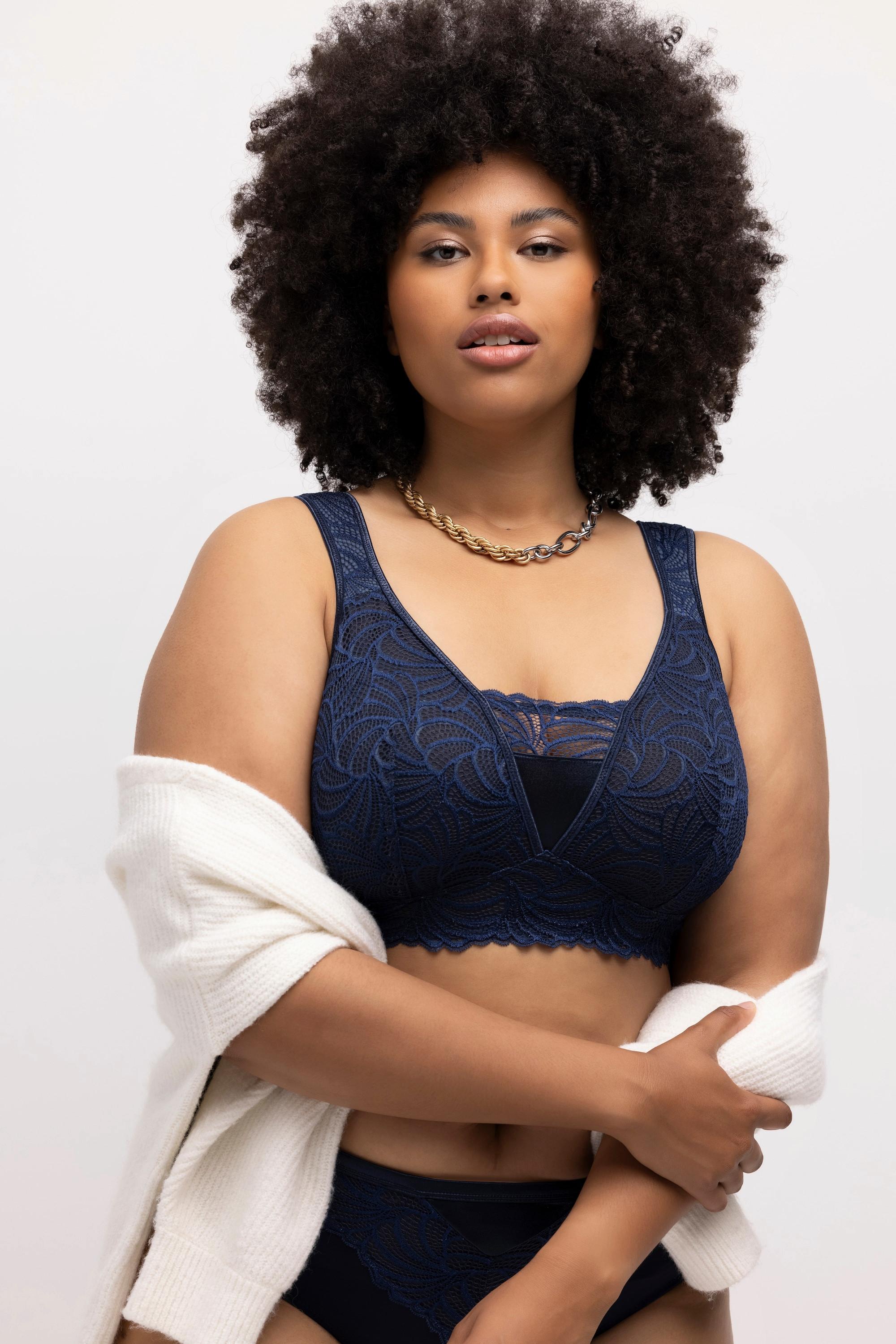 Ulla Popken Bralette, Spitze, ohne Bügel, Cup B - F