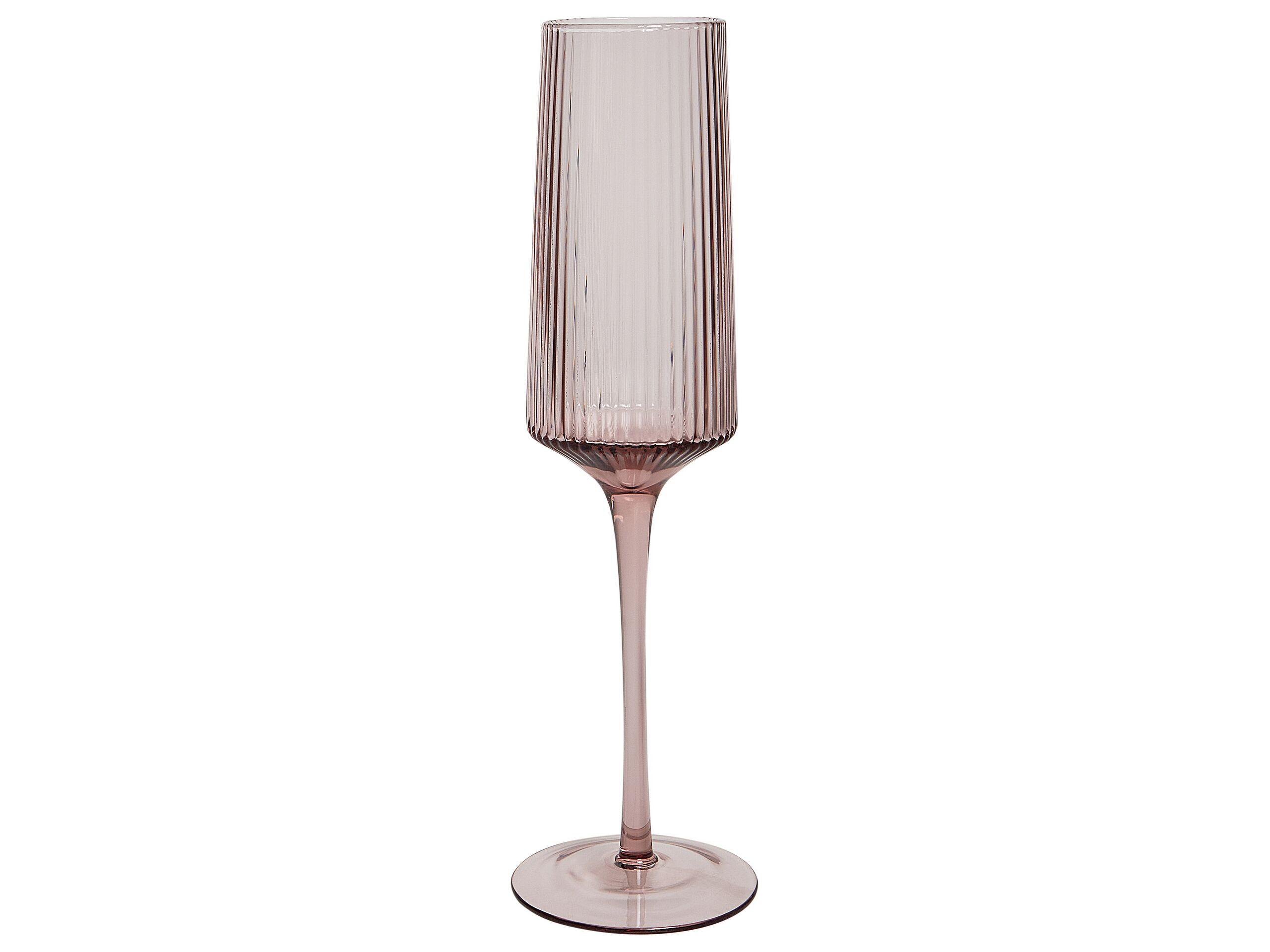 Beliani Champagnerflöten im 4er Set aus Glas Retro AMETHYST