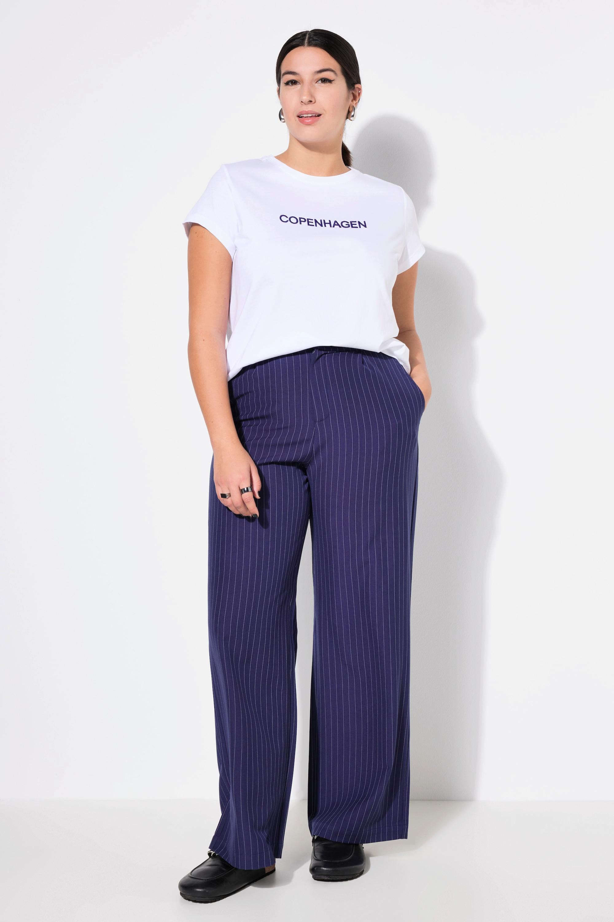 Studio Untold Hose, Wide Legs, High Waist, Nadelstreifen