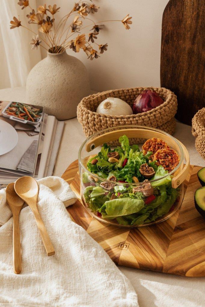 Nuts Innovations Servierschüssel mit Griff transparent