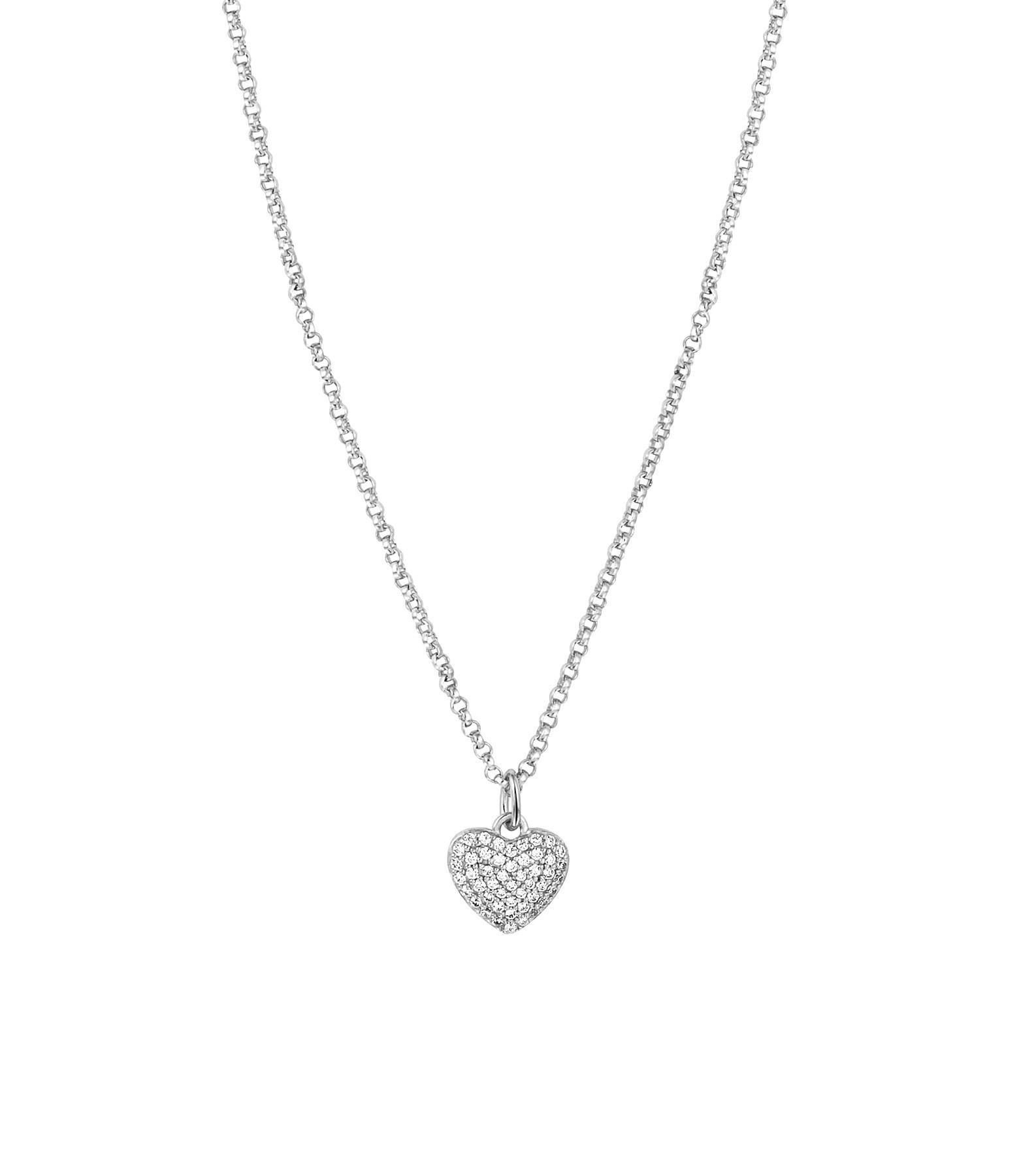 PHANTASYA Kette mit Zirkonia-Herz 1447 Rhodiniert