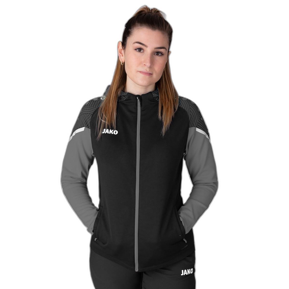 Jako damen-trainingsjacke mit kapuze performance