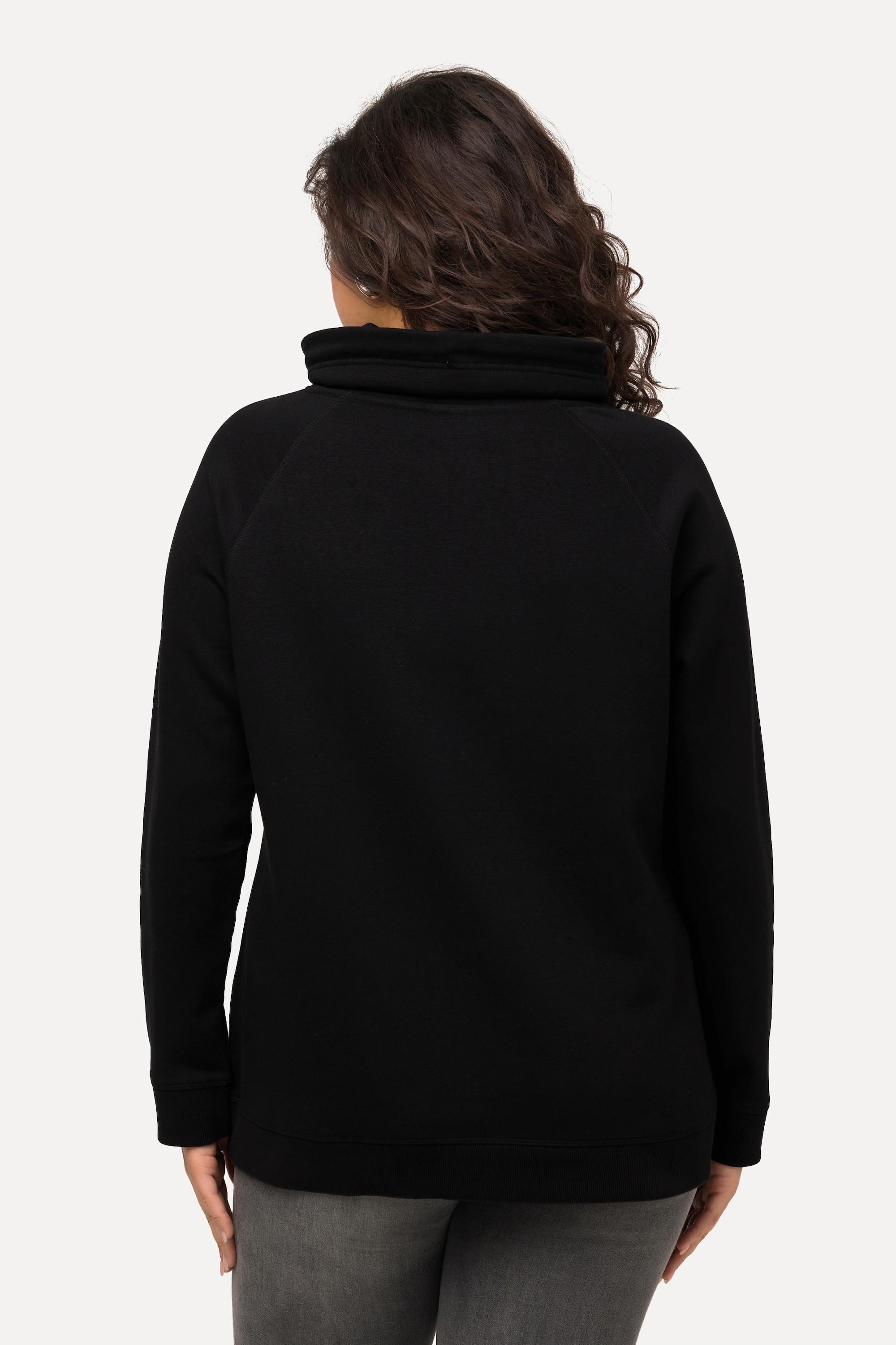 Ulla Popken Sweatshirt, Eisstern, Stehkragen, Taschen, Langarm