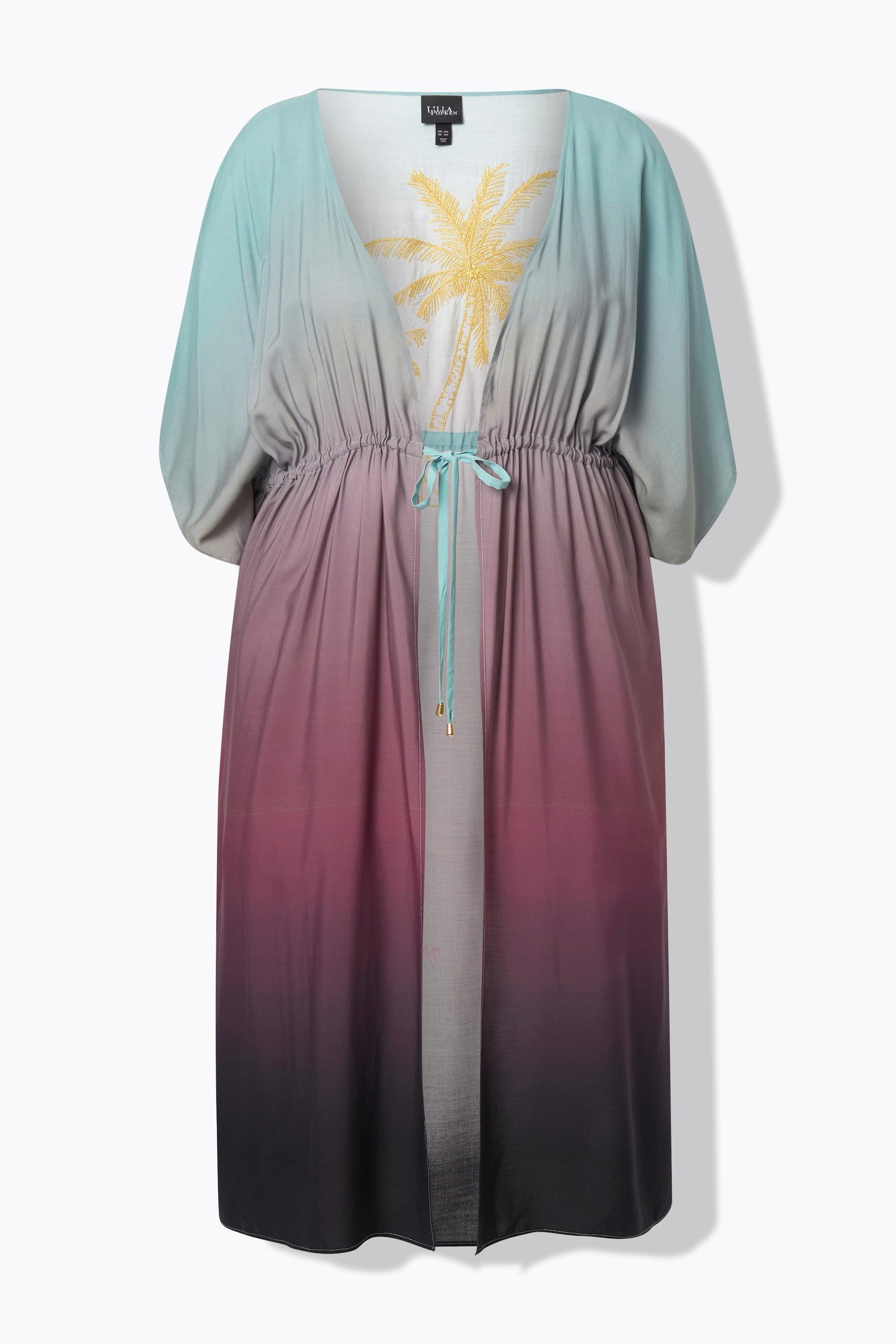 Ulla Popken Kaftan Farbverlauf Palmen V-Ausschnitt Halbarm